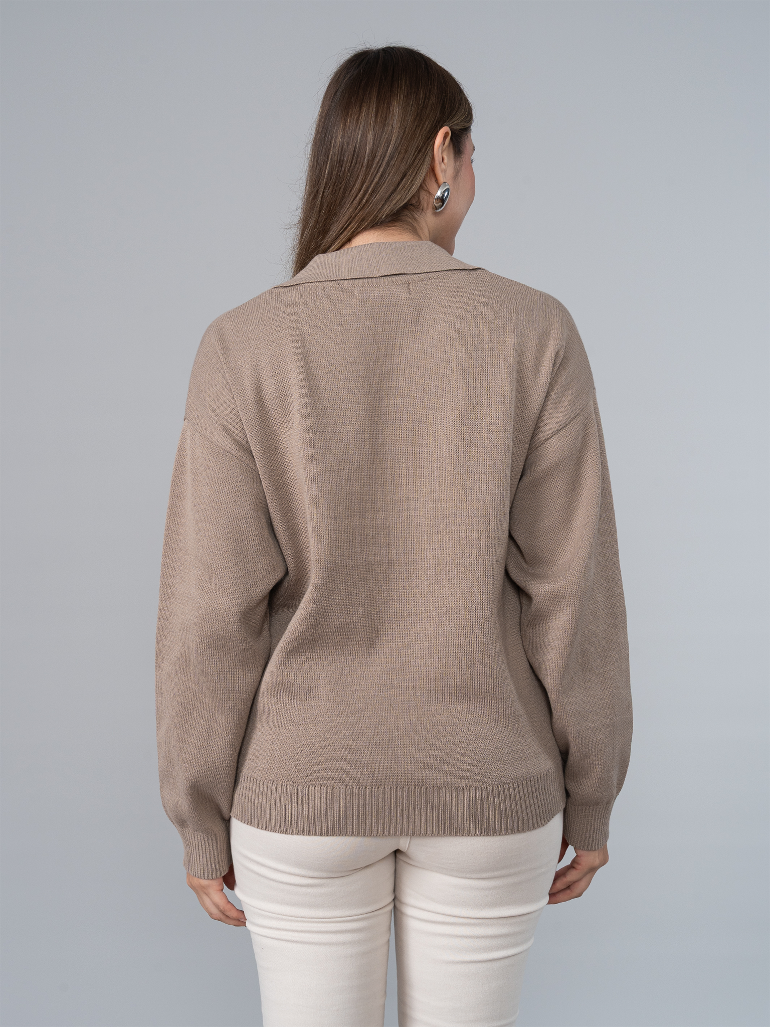 Chompa Tejida Camisera Kelly Marrón