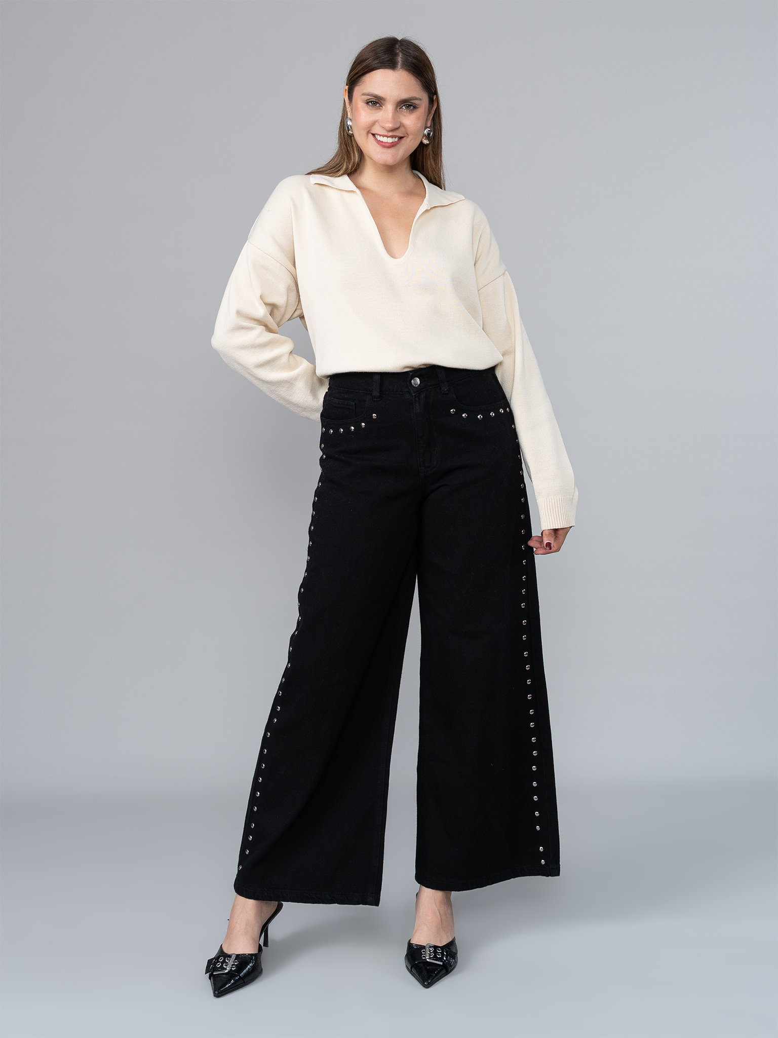 Chompa Tejida Camisera Kelly Beige