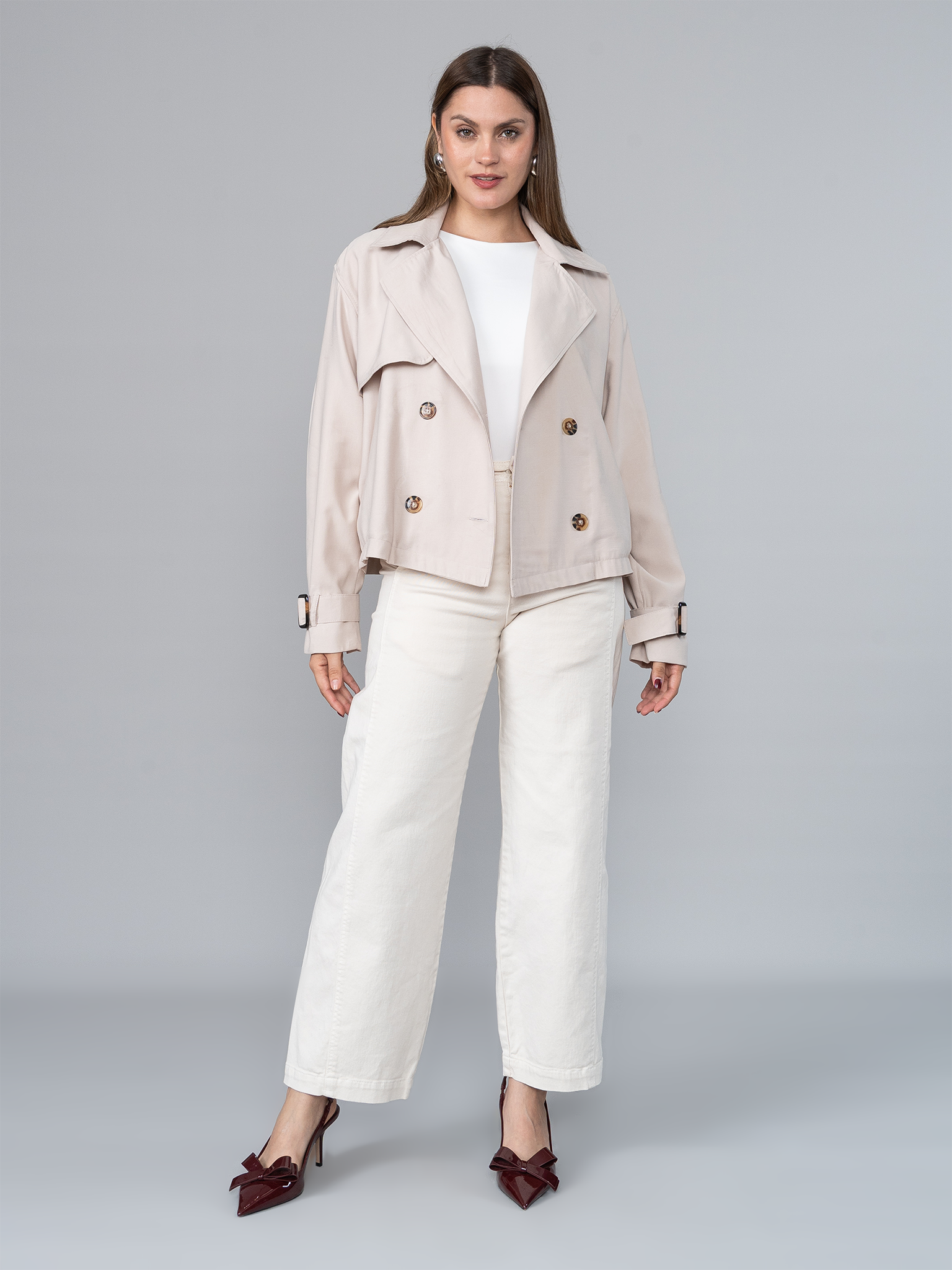 Trench Corto Beige