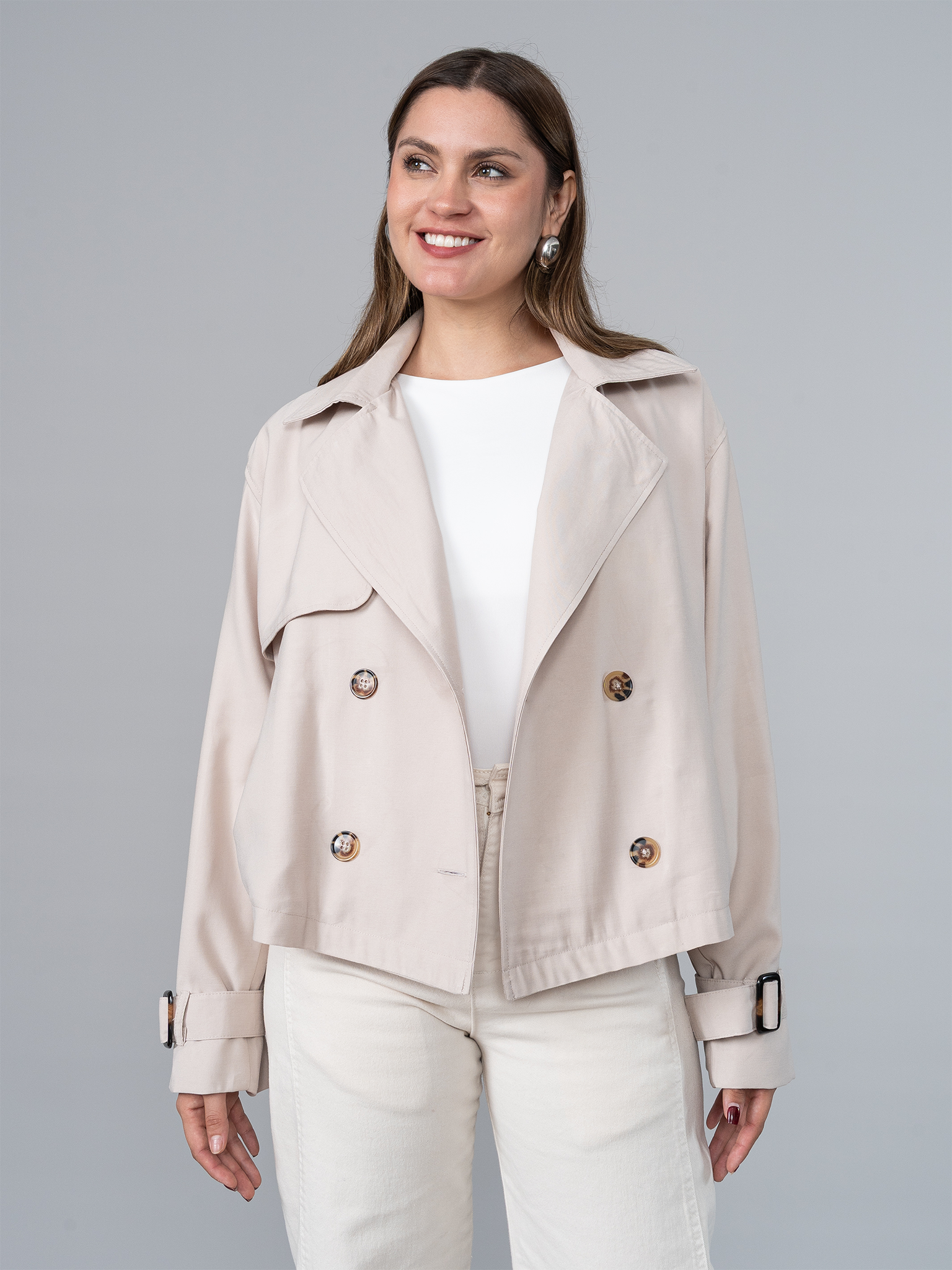 Trench Corto Beige