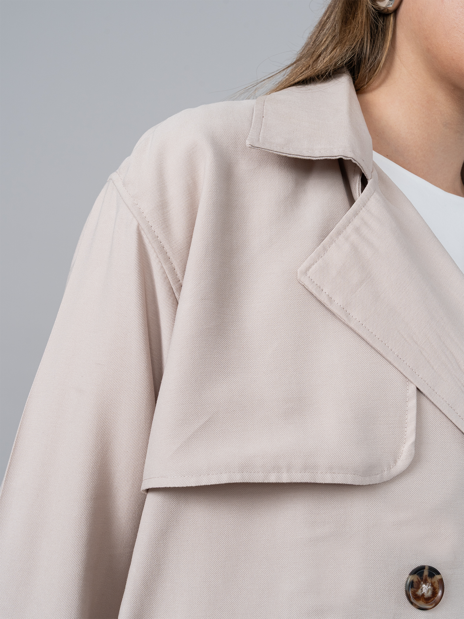 Trench Corto Beige