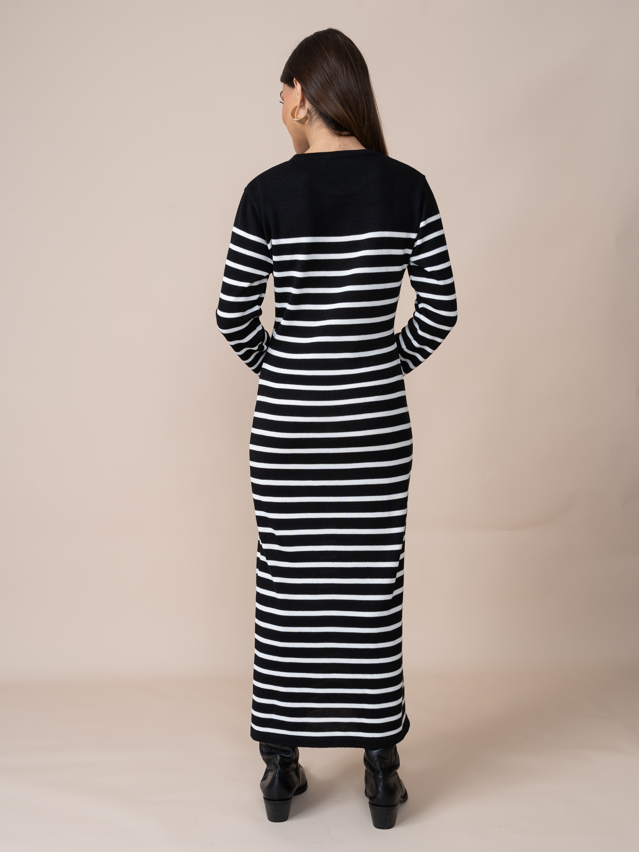 Vestido Tejido Melissa Negro/Blanco