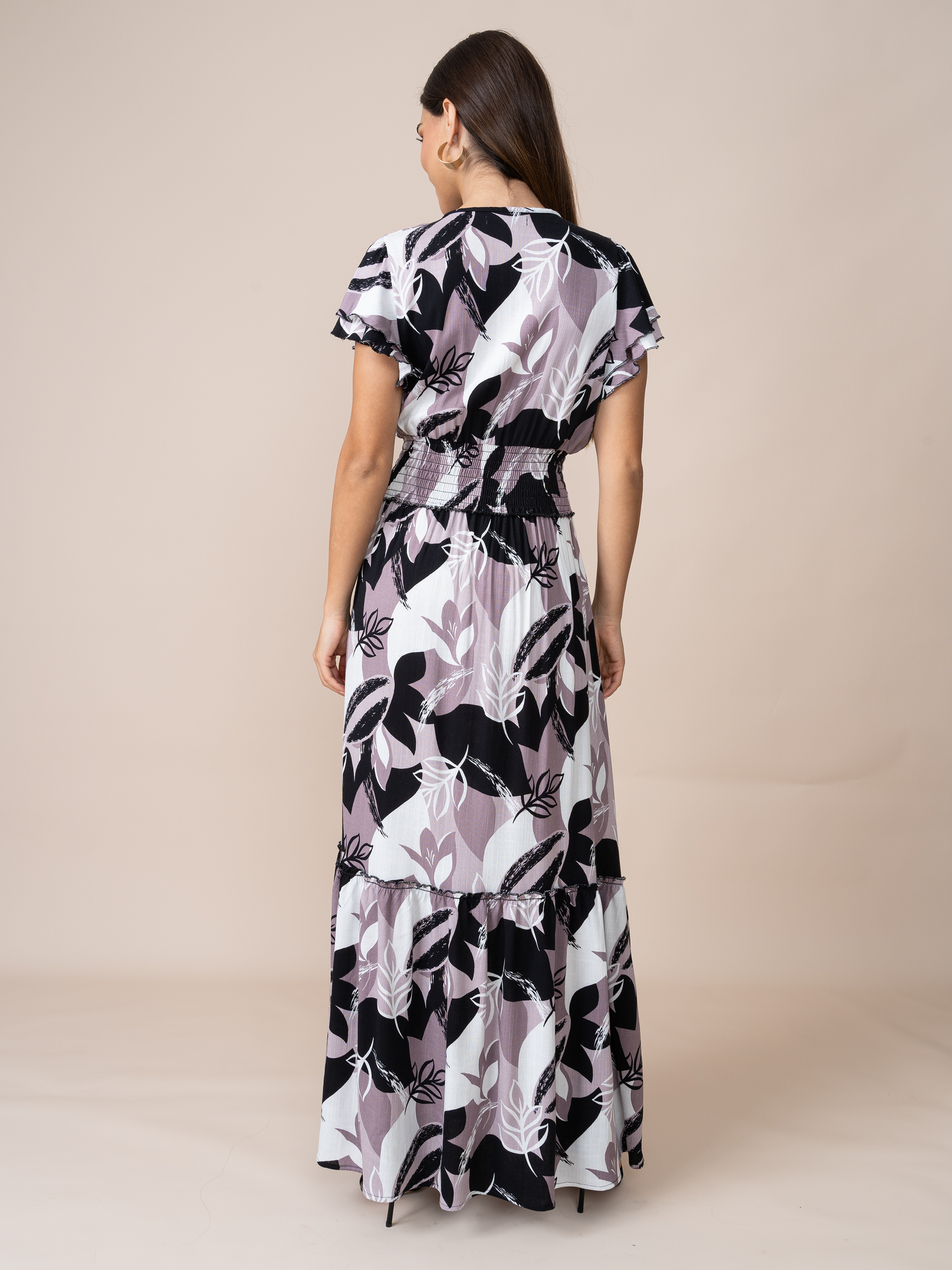 Vestido Andreina Estampado Marrón