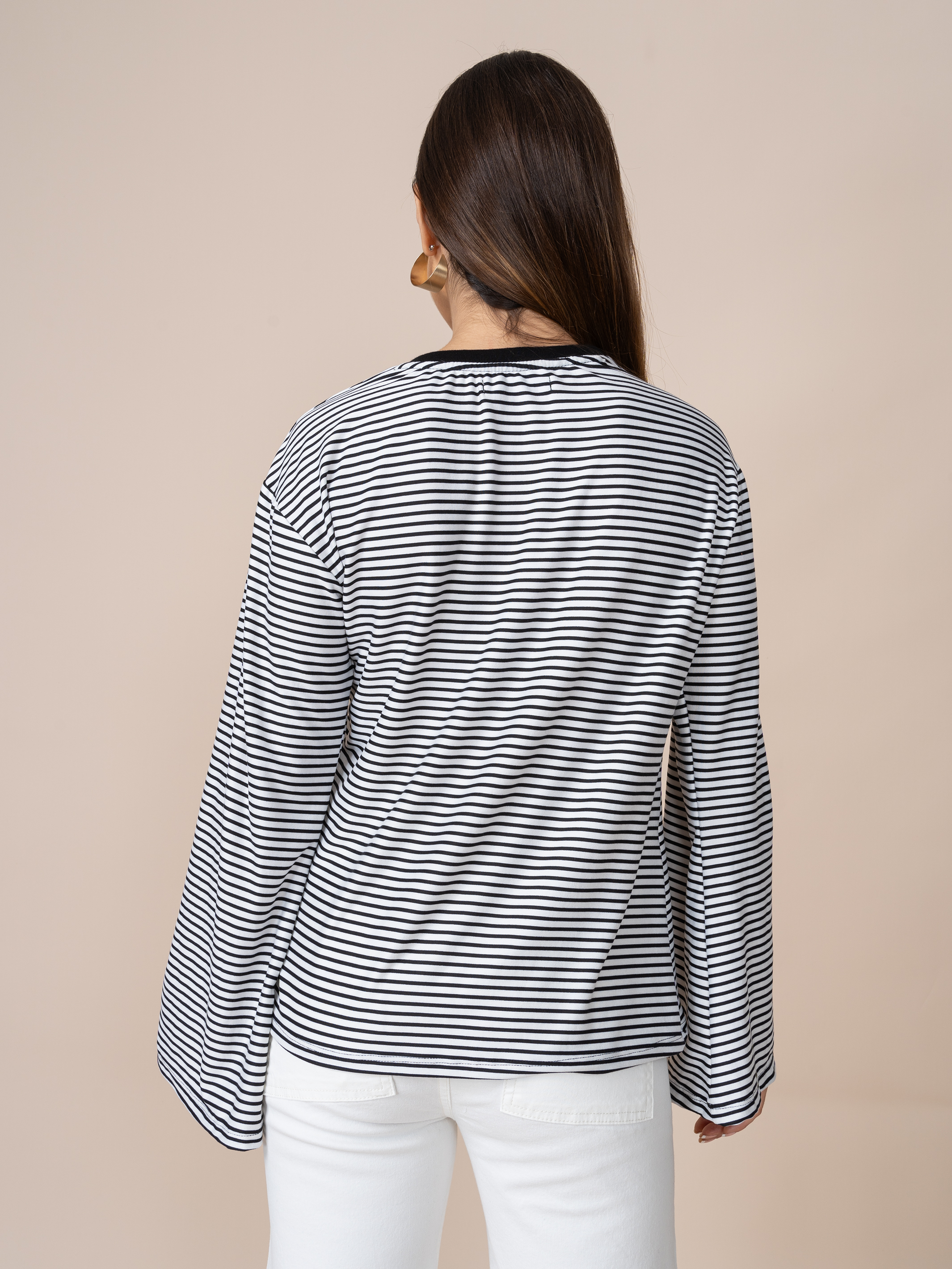 Polo Rayas Crema