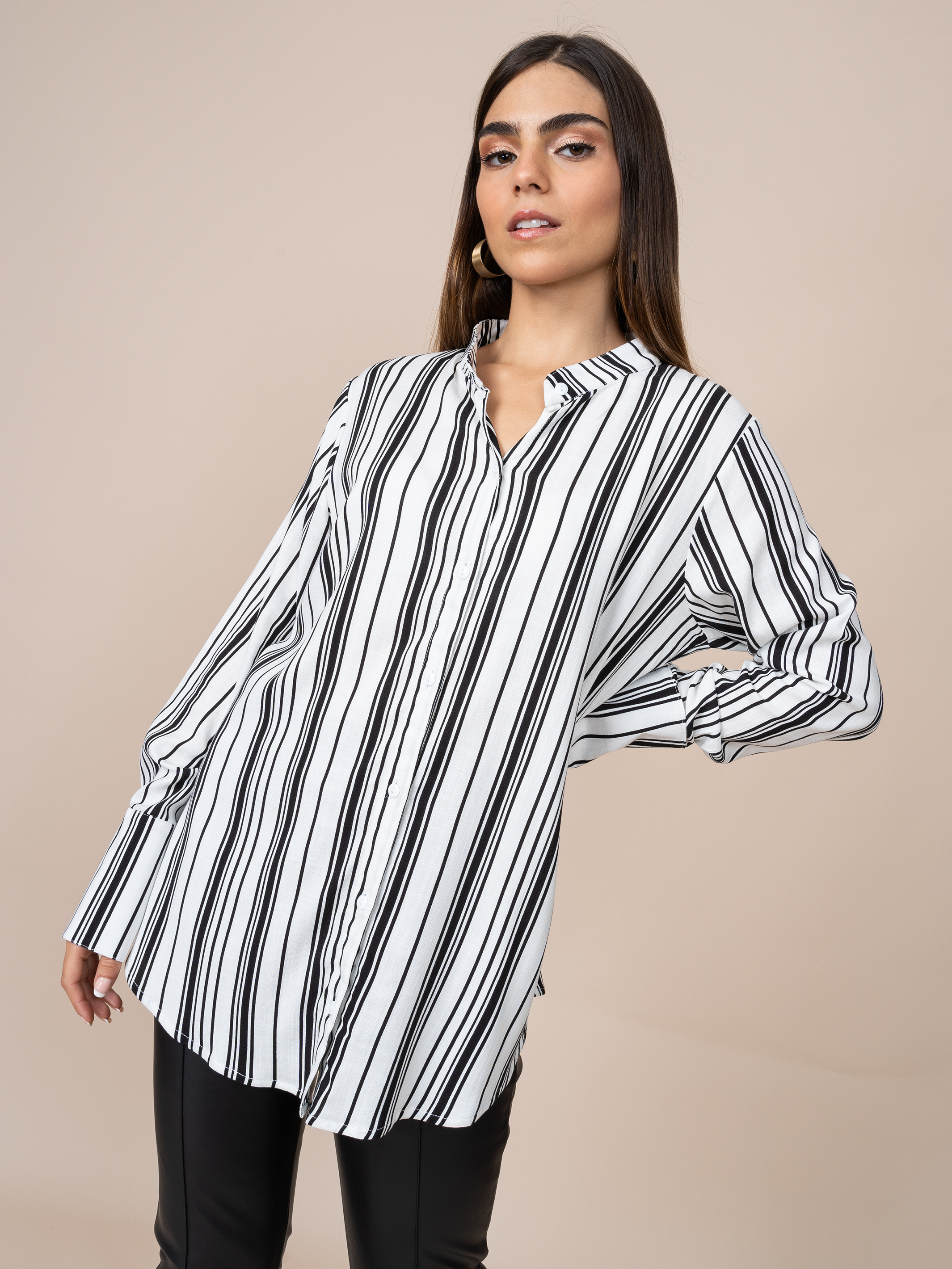 Blusa Gianina Rayas Negras