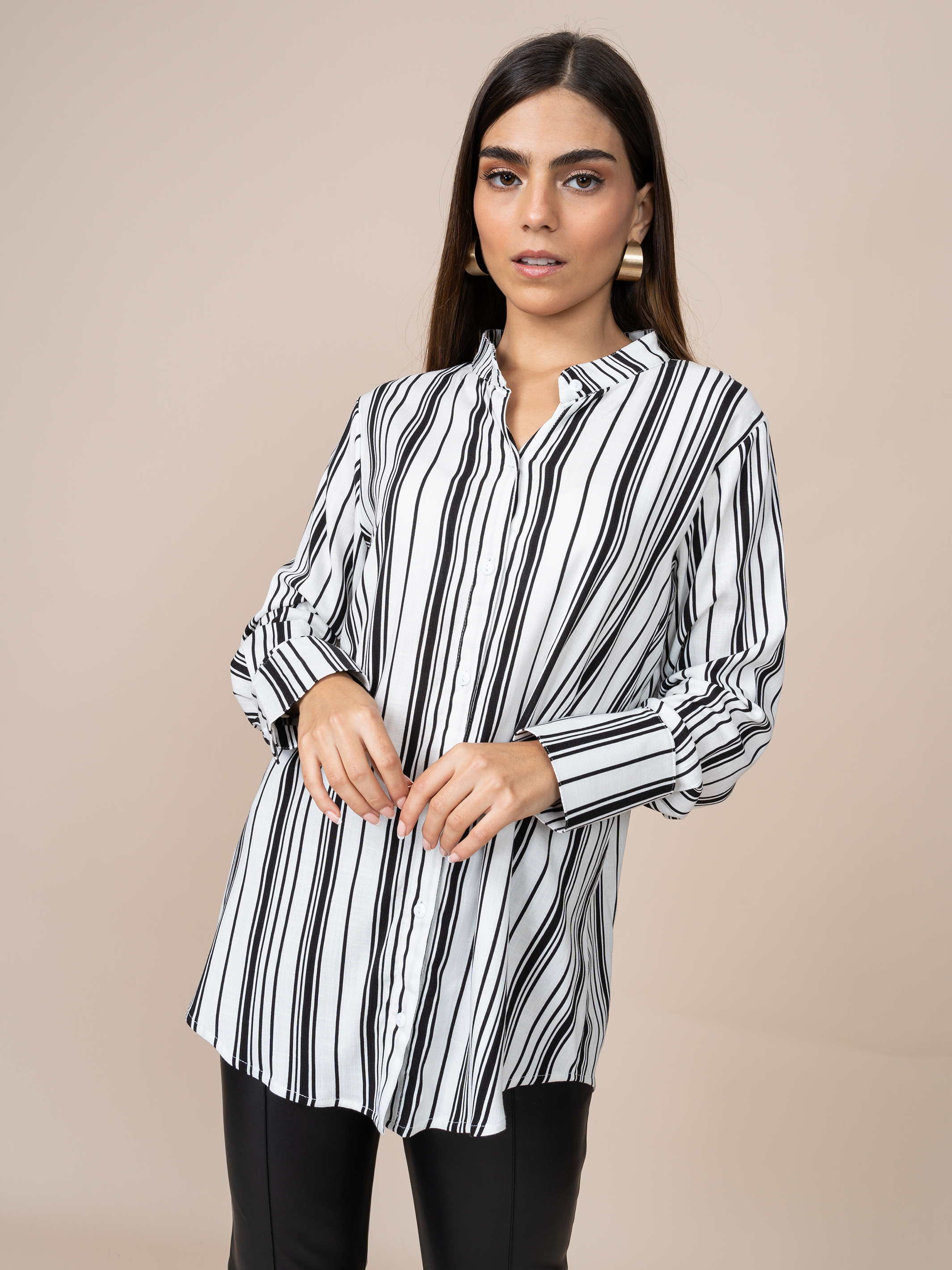 Blusa Gianina Rayas Negras
