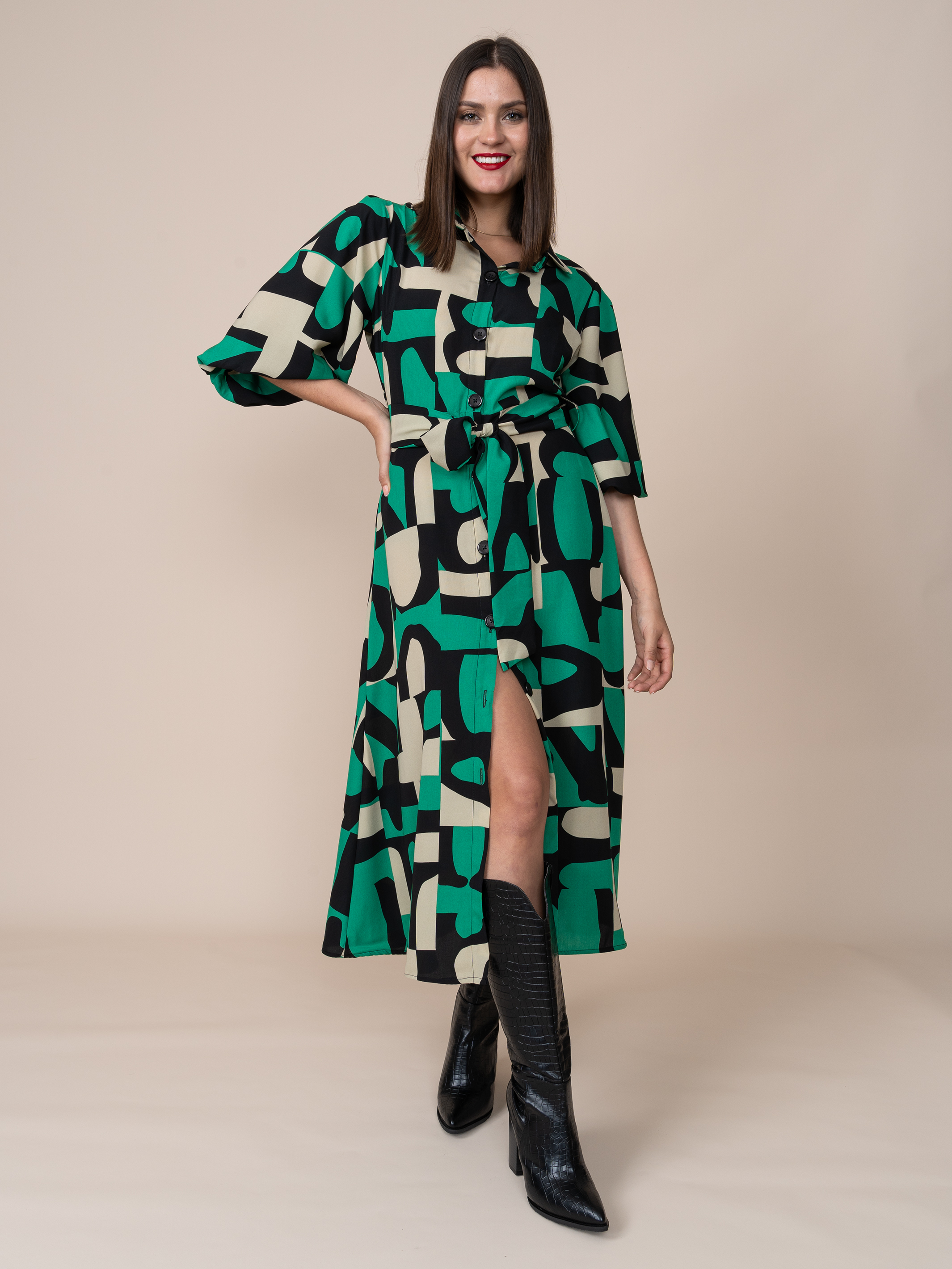 Vestido Tatiana Estampado Verde