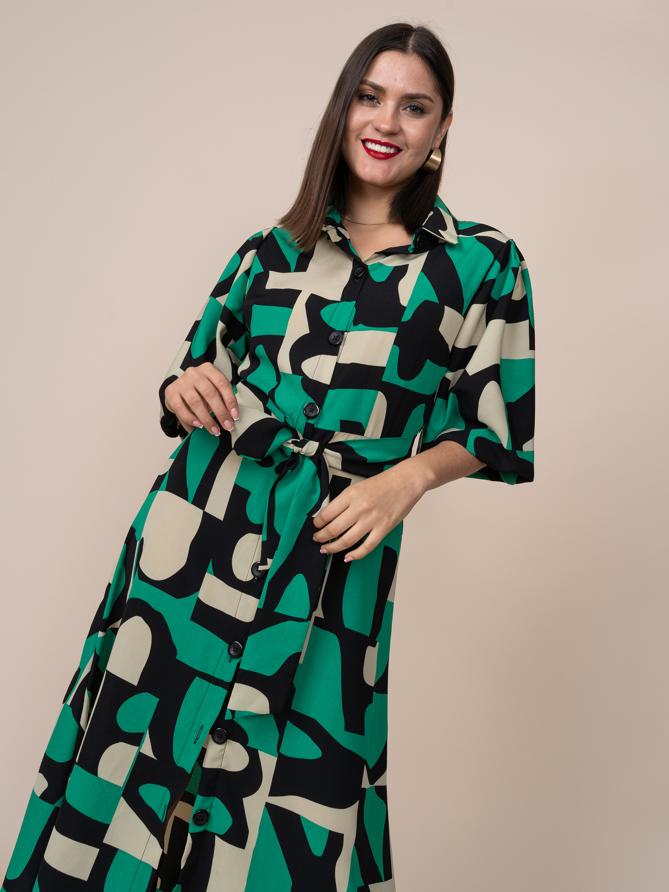 Vestido Tatiana Estampado Verde