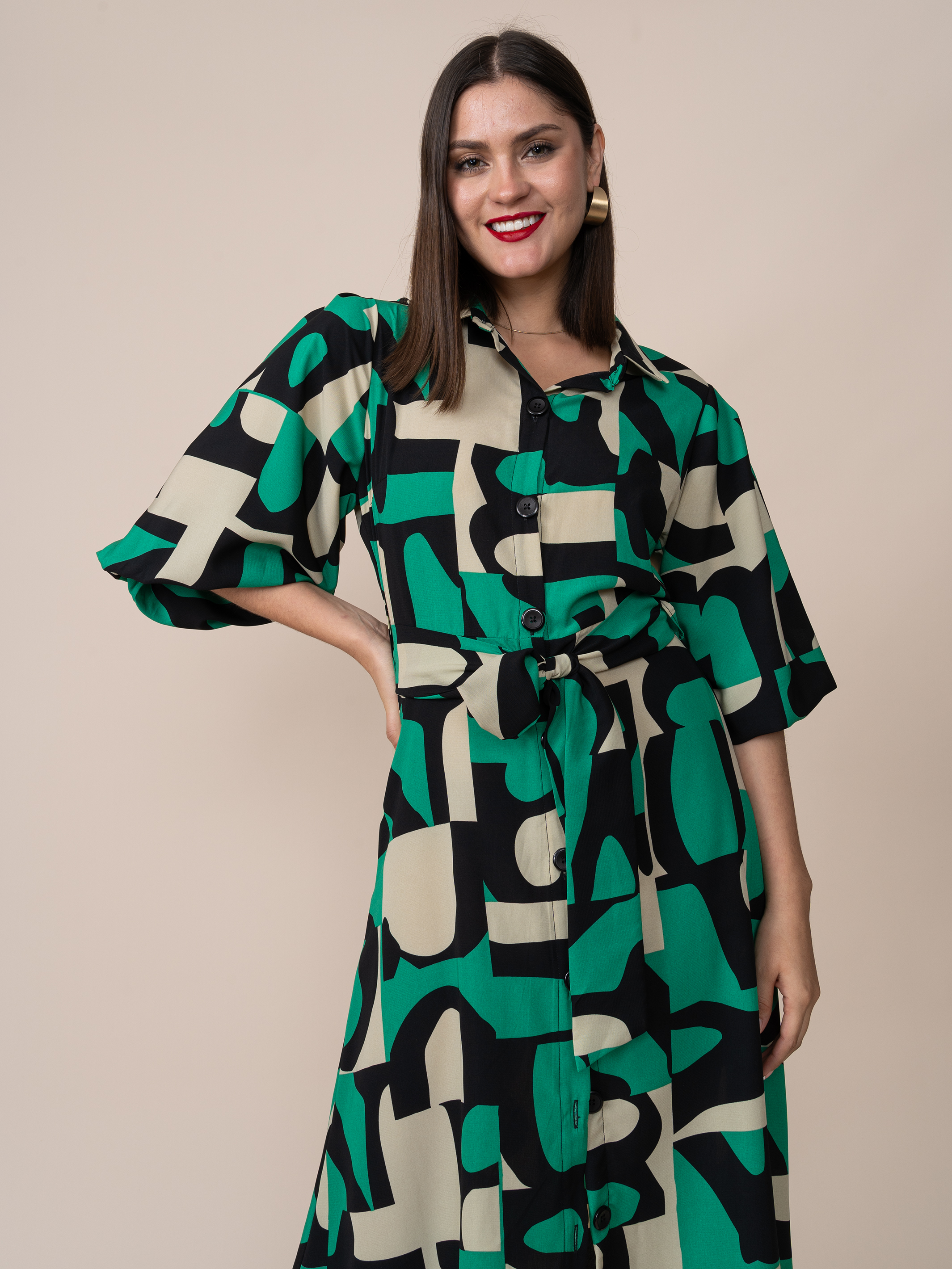Vestido Tatiana Estampado Verde