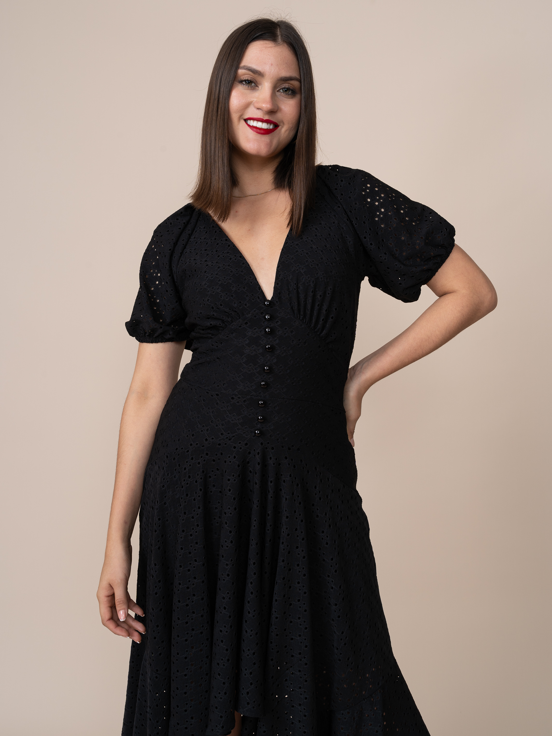 Vestido de Broderie Gloria Negro