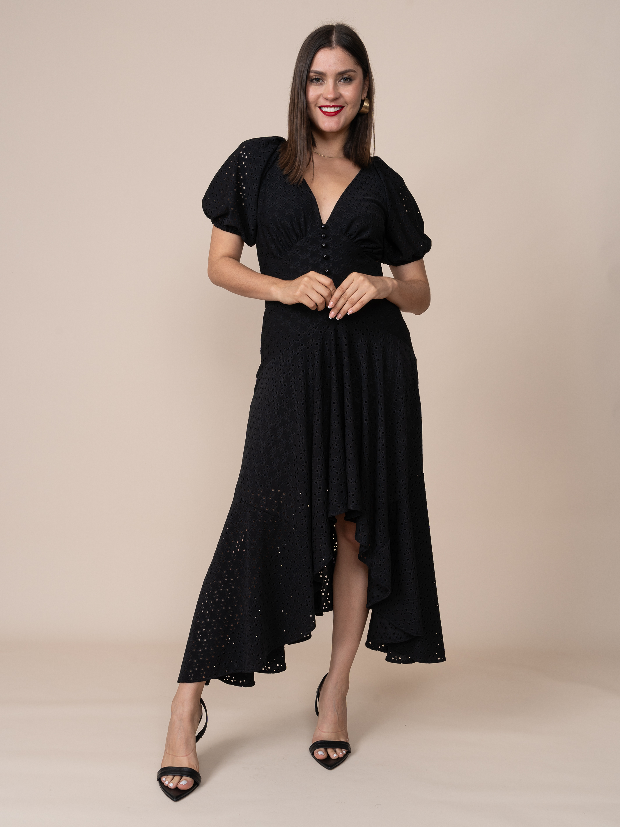 Vestido de Broderie Gloria Negro