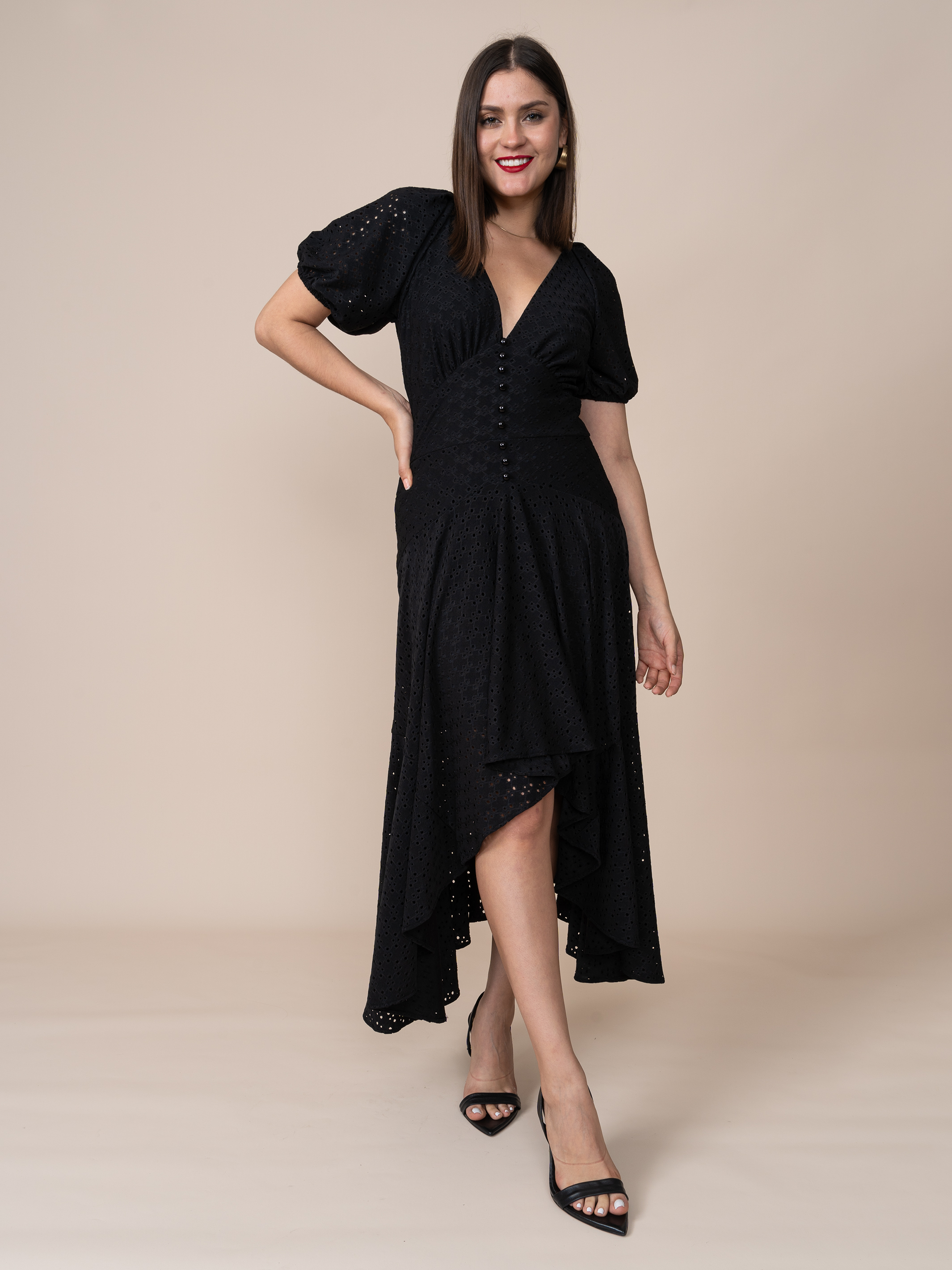 Vestido de Broderie Gloria Negro