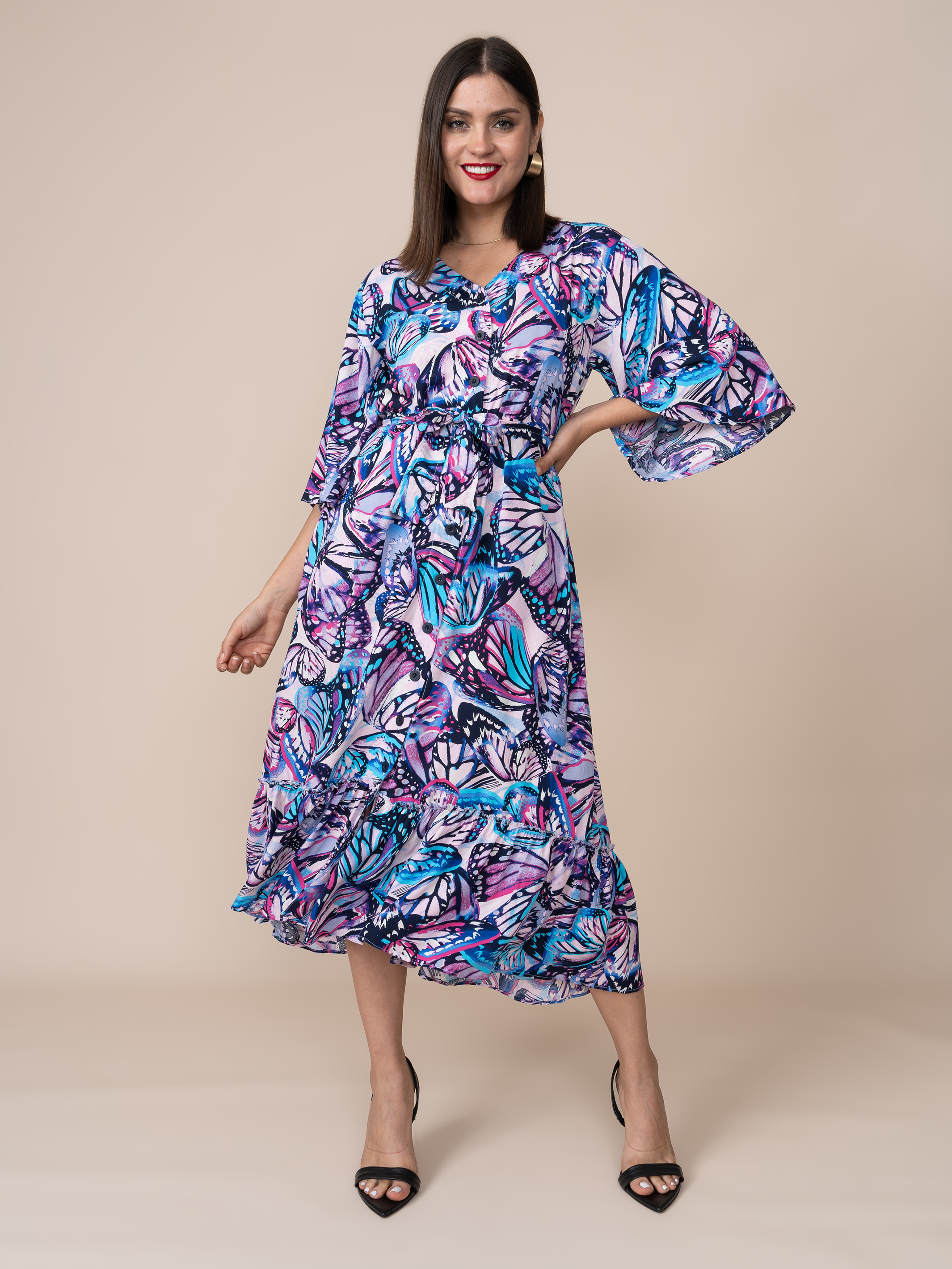 Vestido Mónica Estampado Mariposa