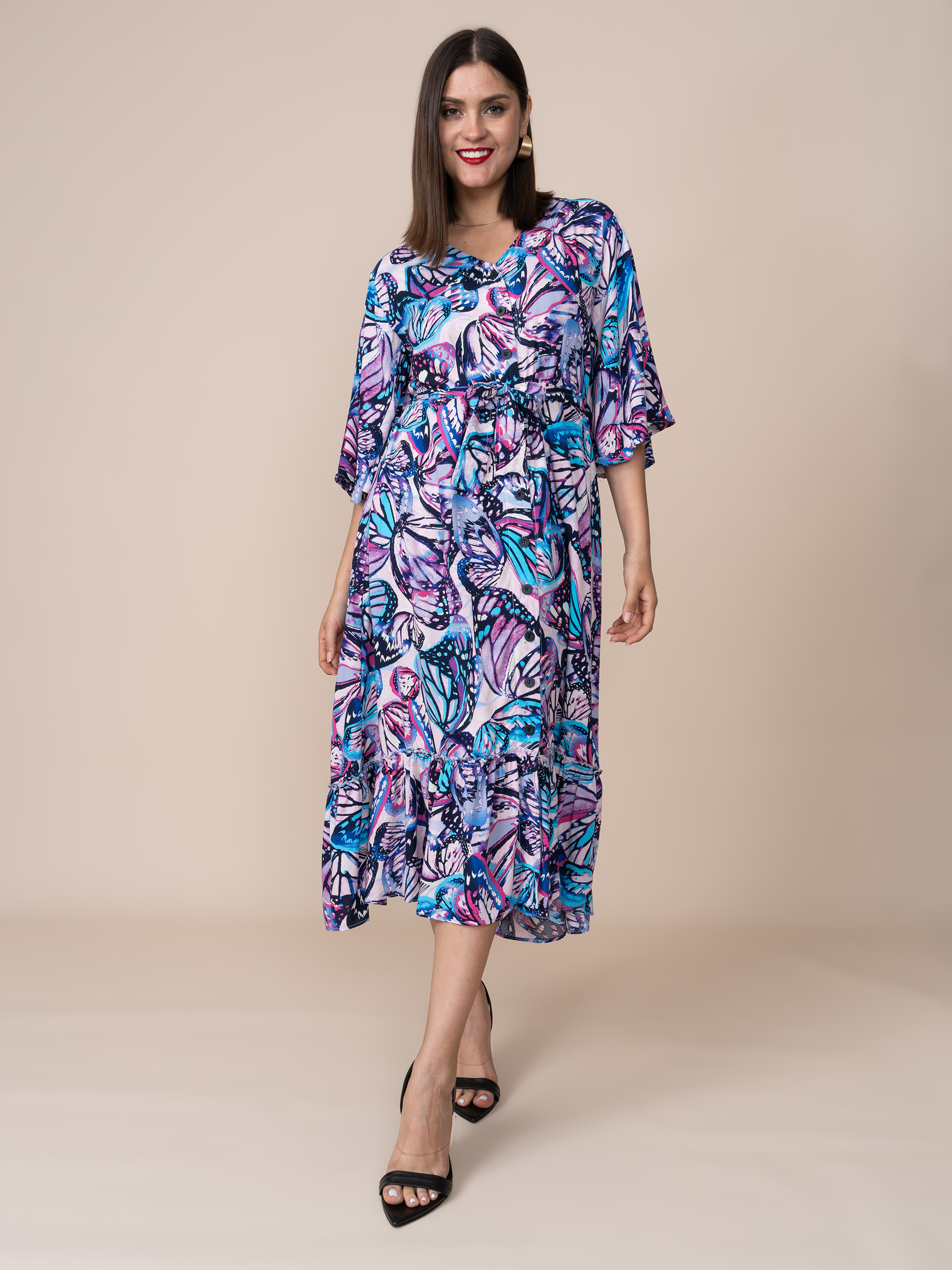 Vestido Mónica Estampado Mariposa