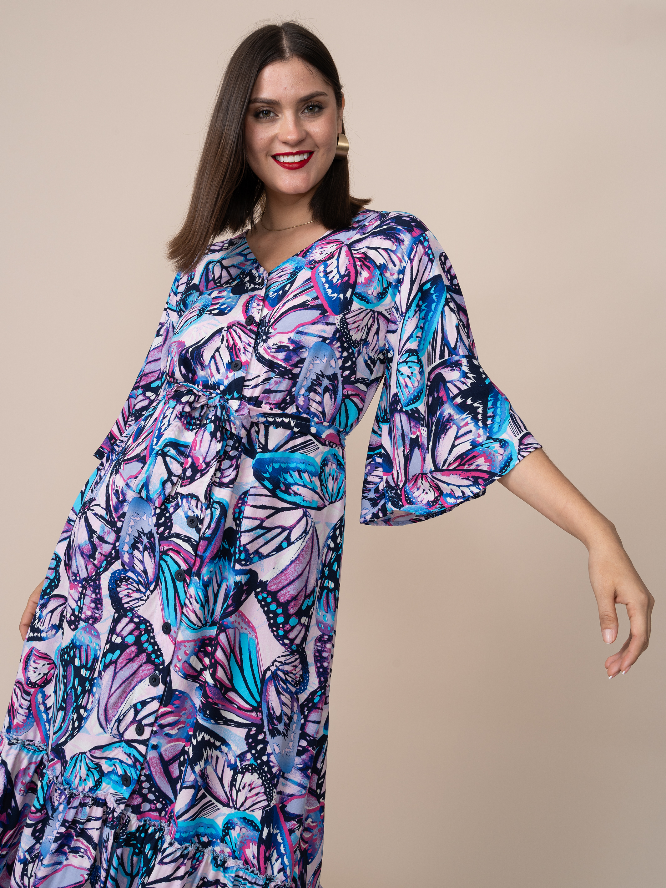 Vestido Mónica Estampado Mariposa