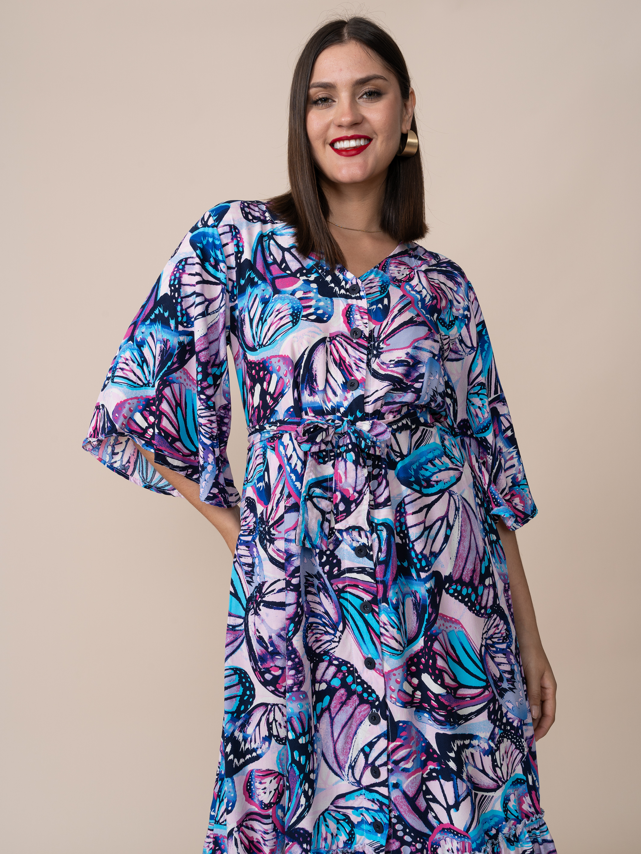 Vestido Mónica Estampado Mariposa