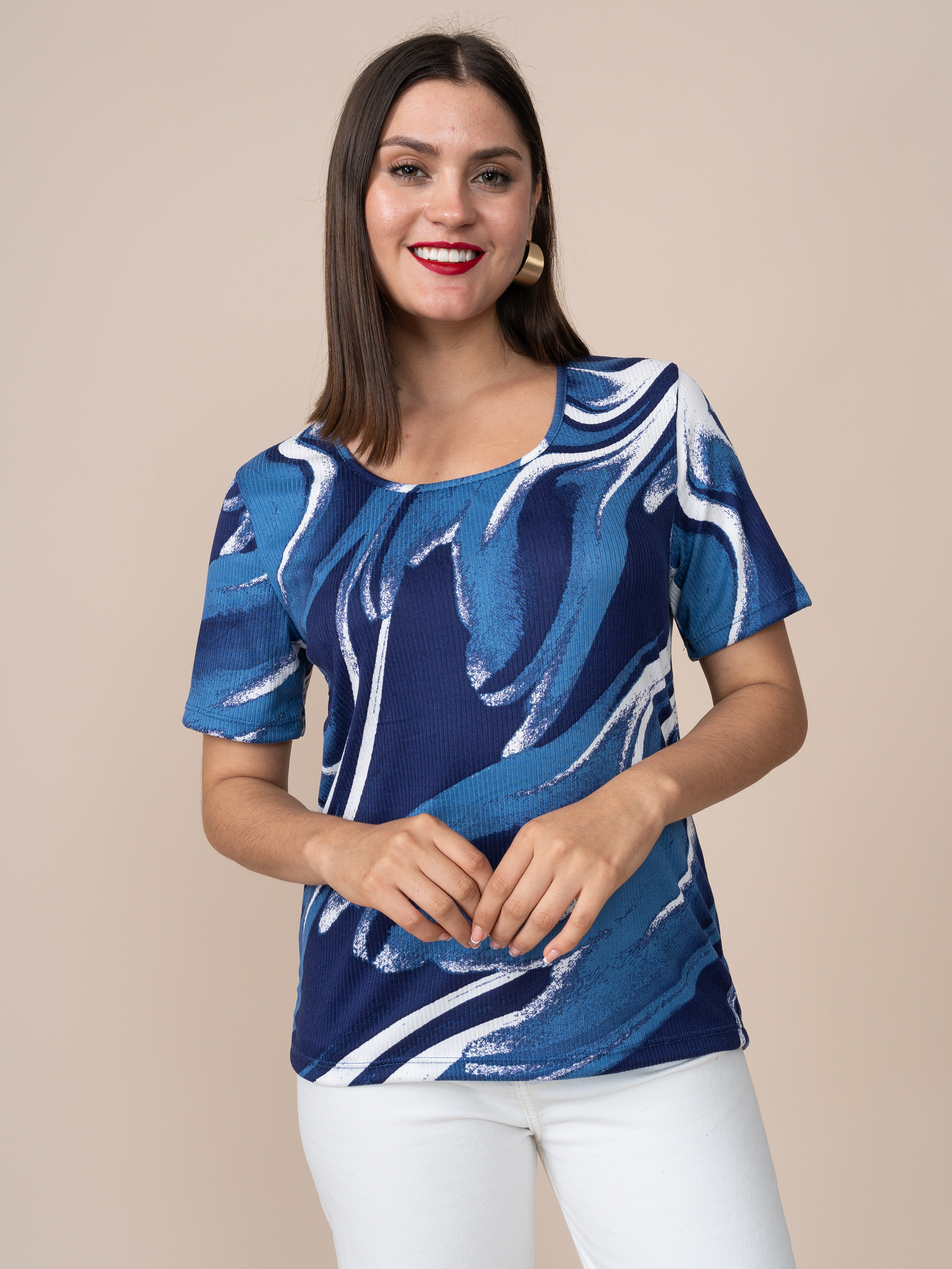 Polo Michi Estampado Azul