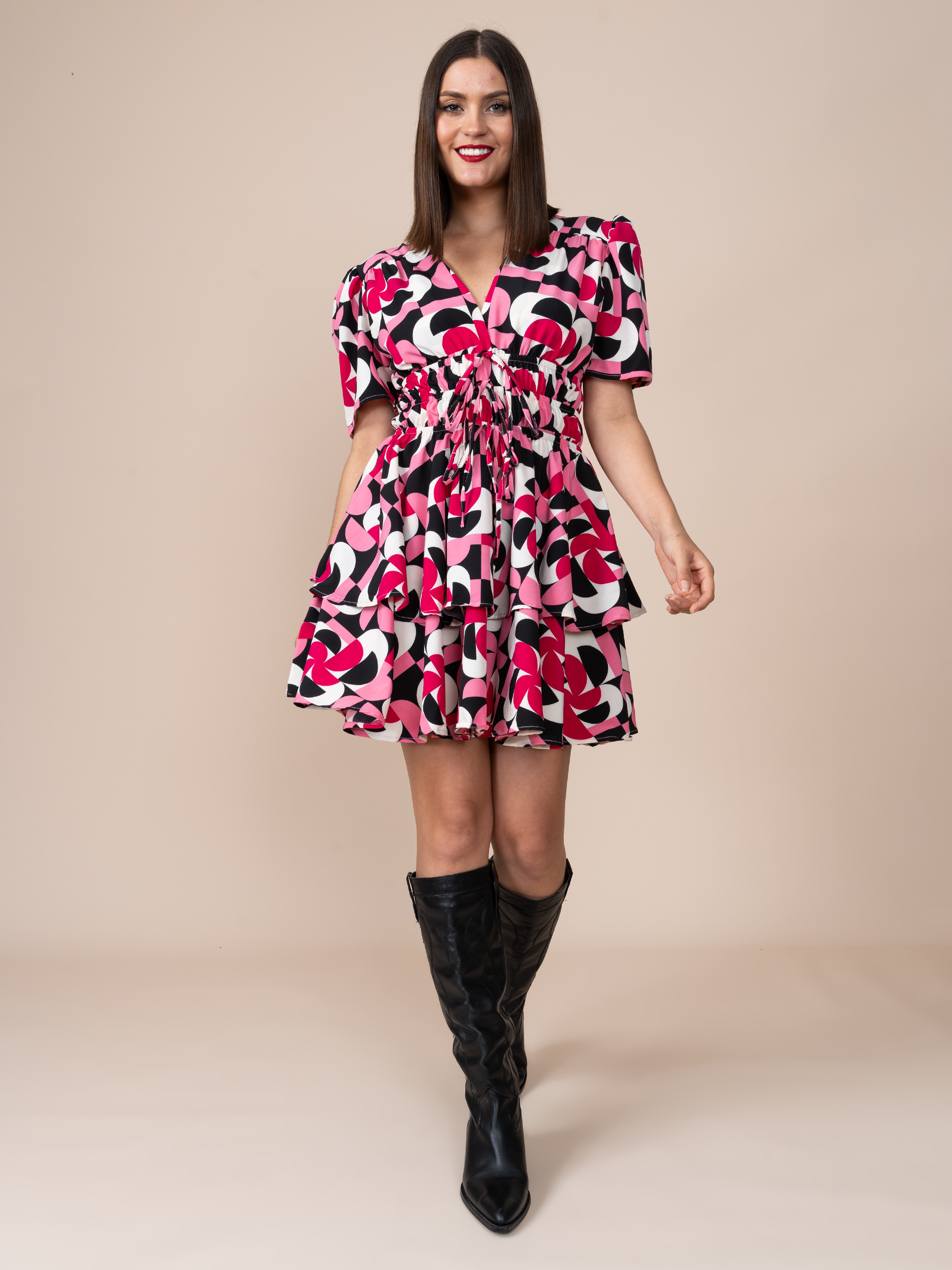 Vestido Amy Estampado Rosado