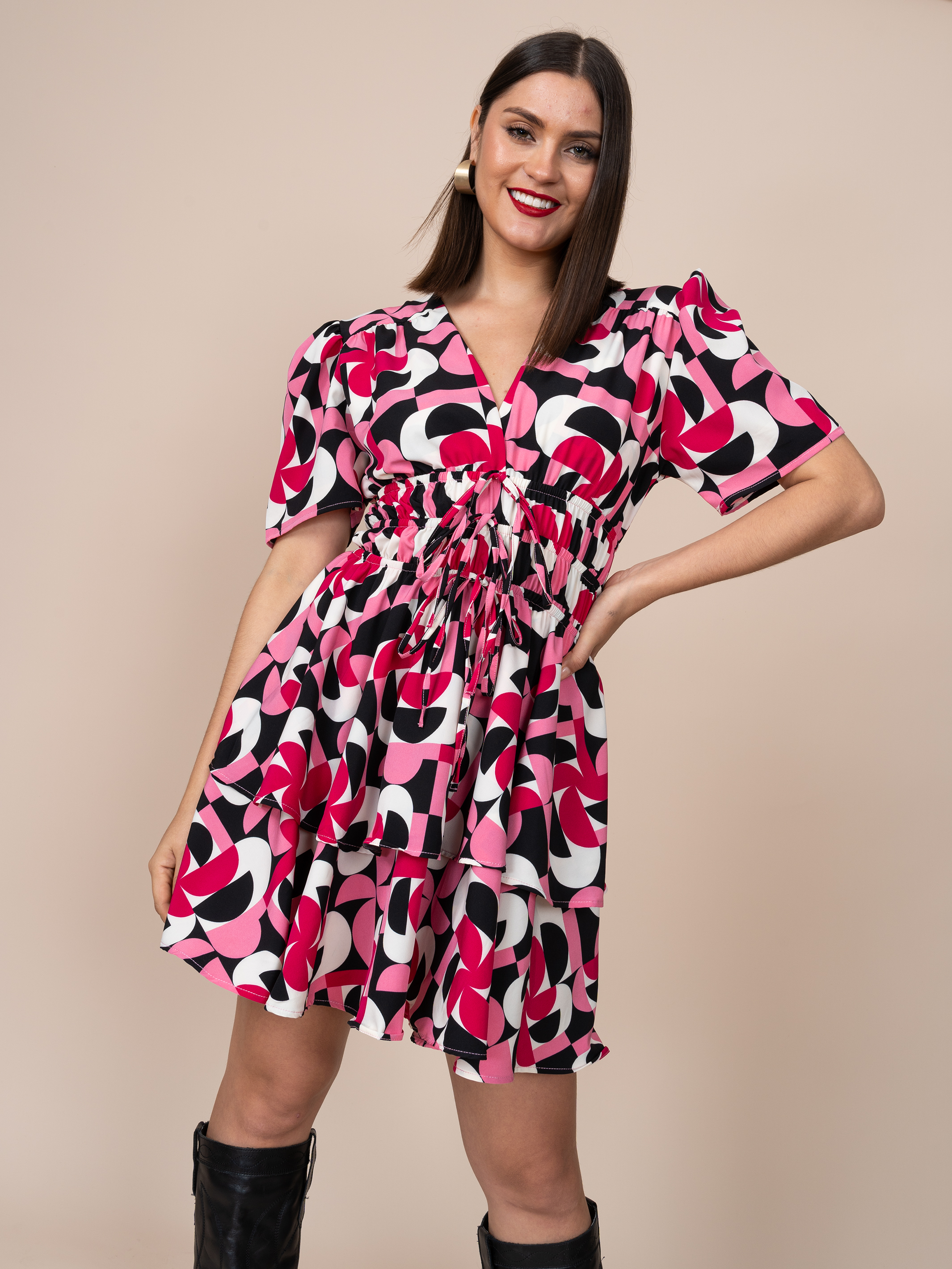 Vestido Amy Estampado Rosado