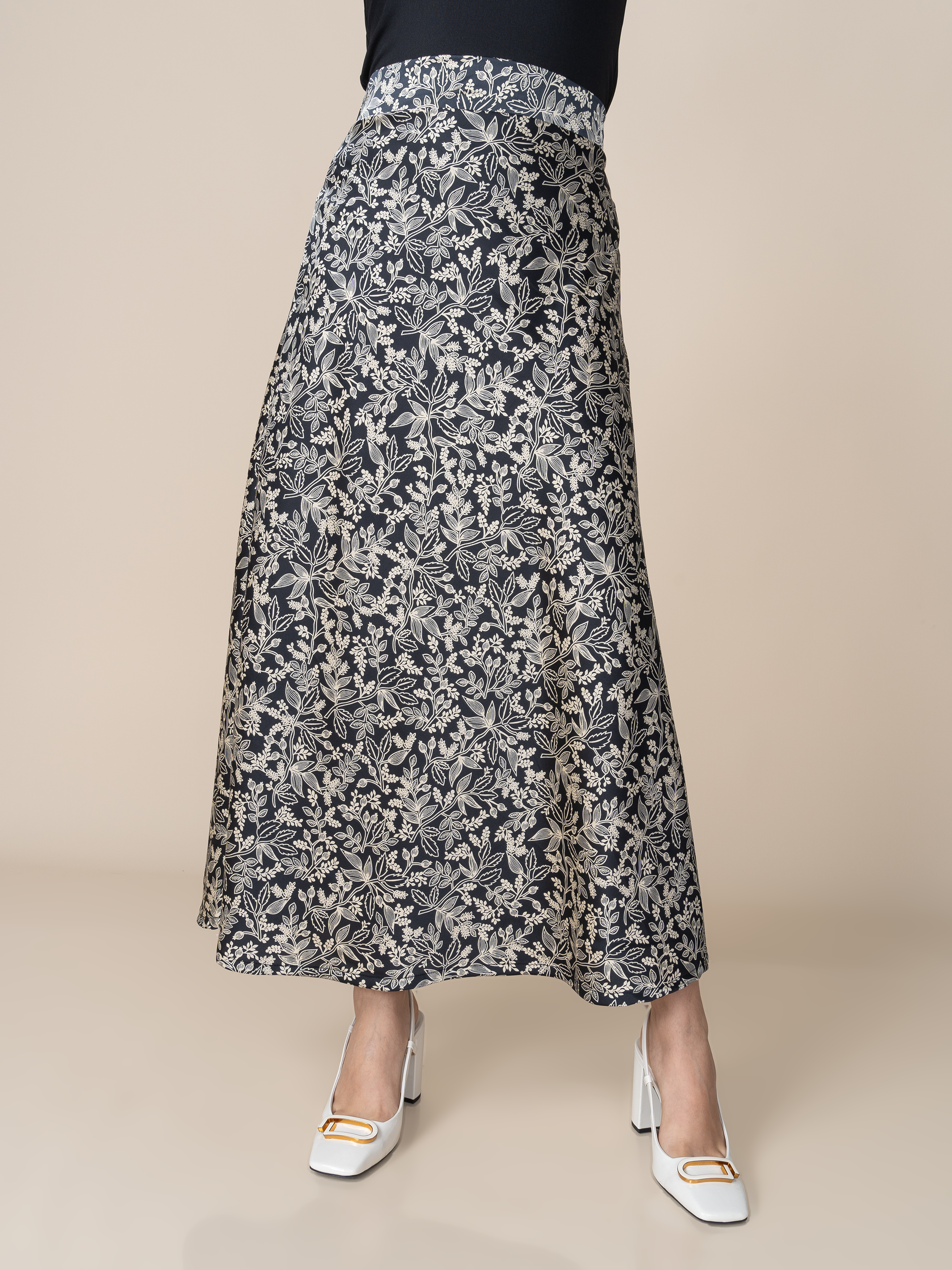 Falda Lira Estampada Beige
