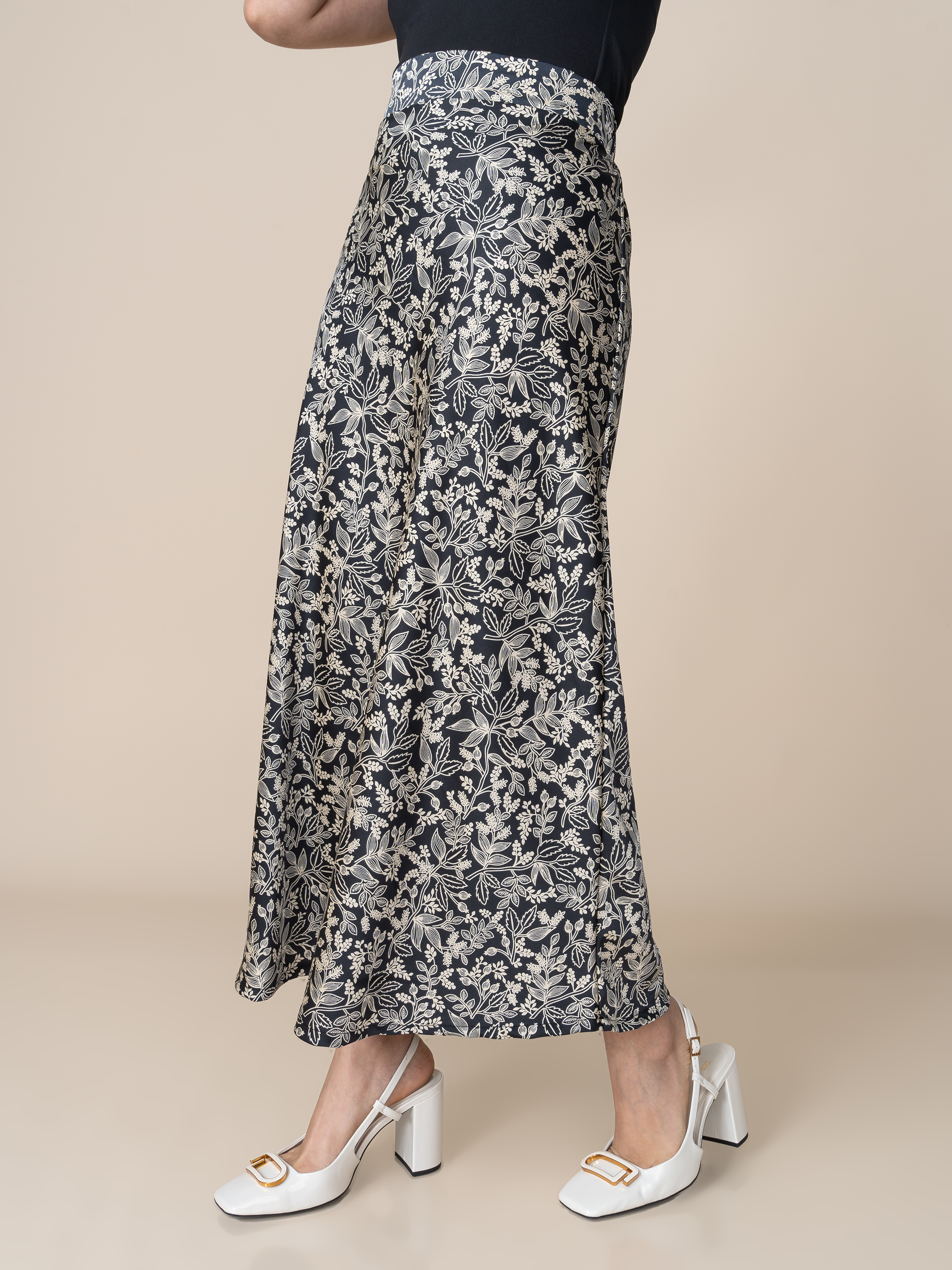 Falda Lira Estampada Beige