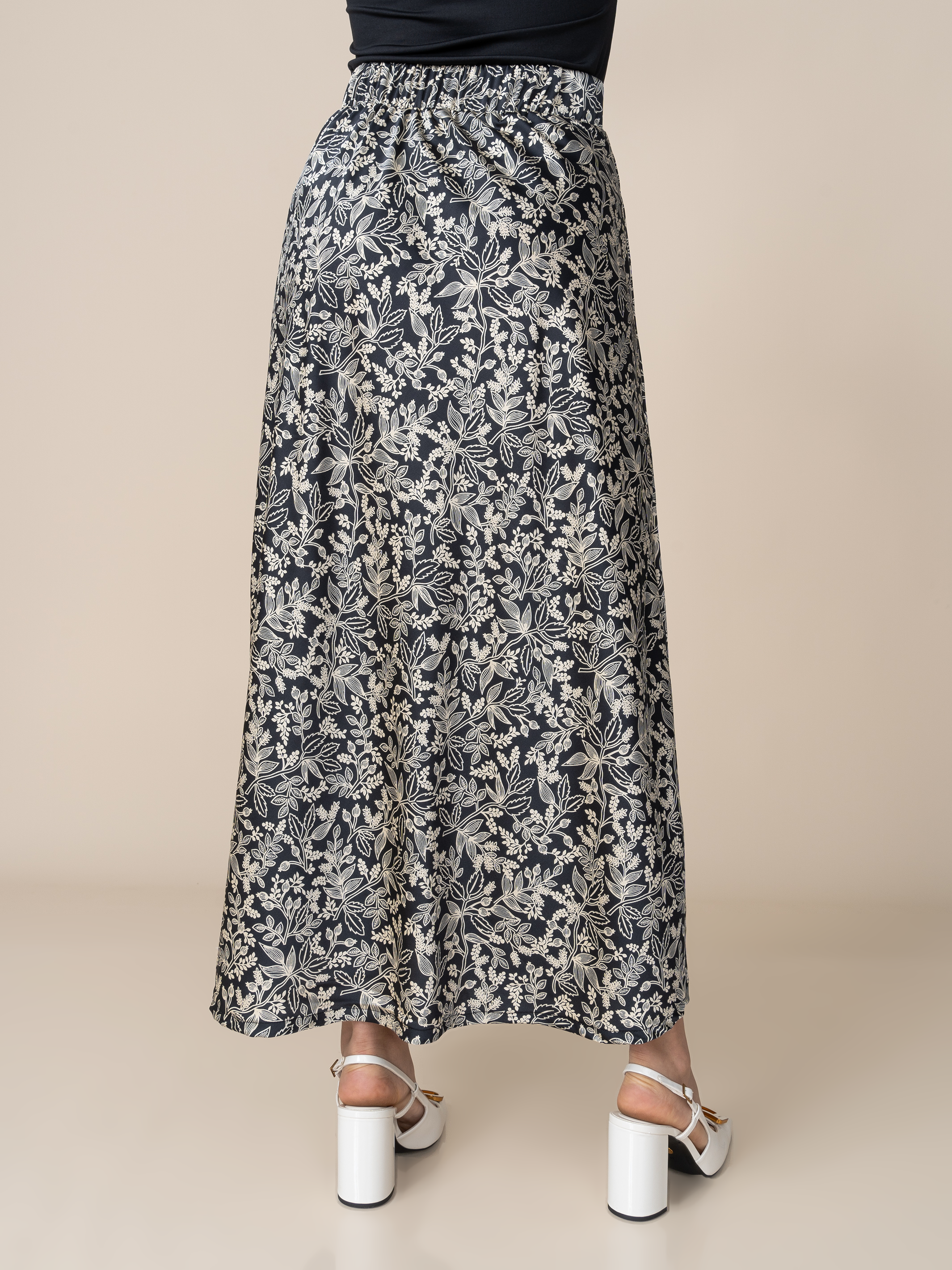 Falda Lira Estampada Beige