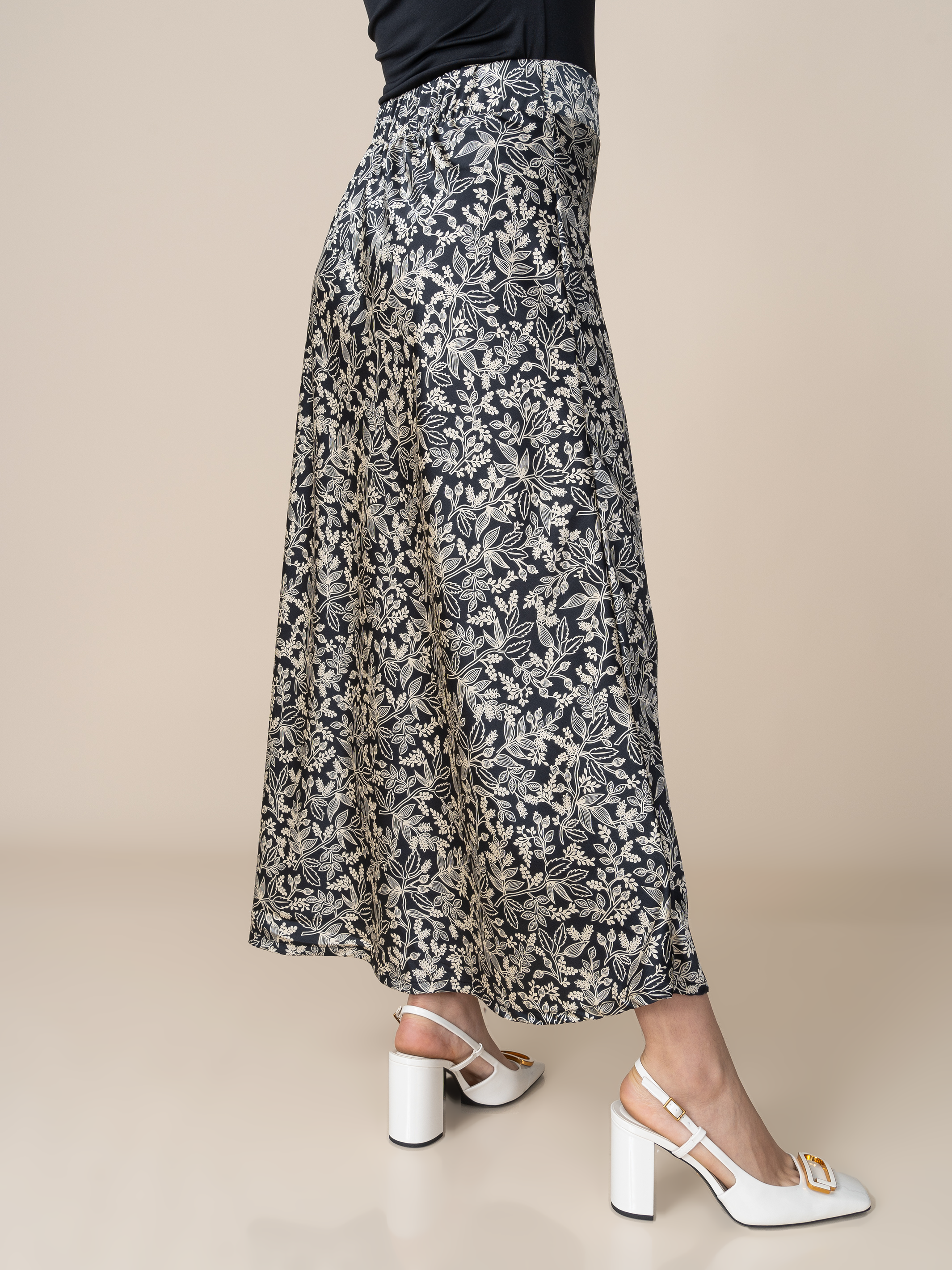Falda Lira Estampada Beige