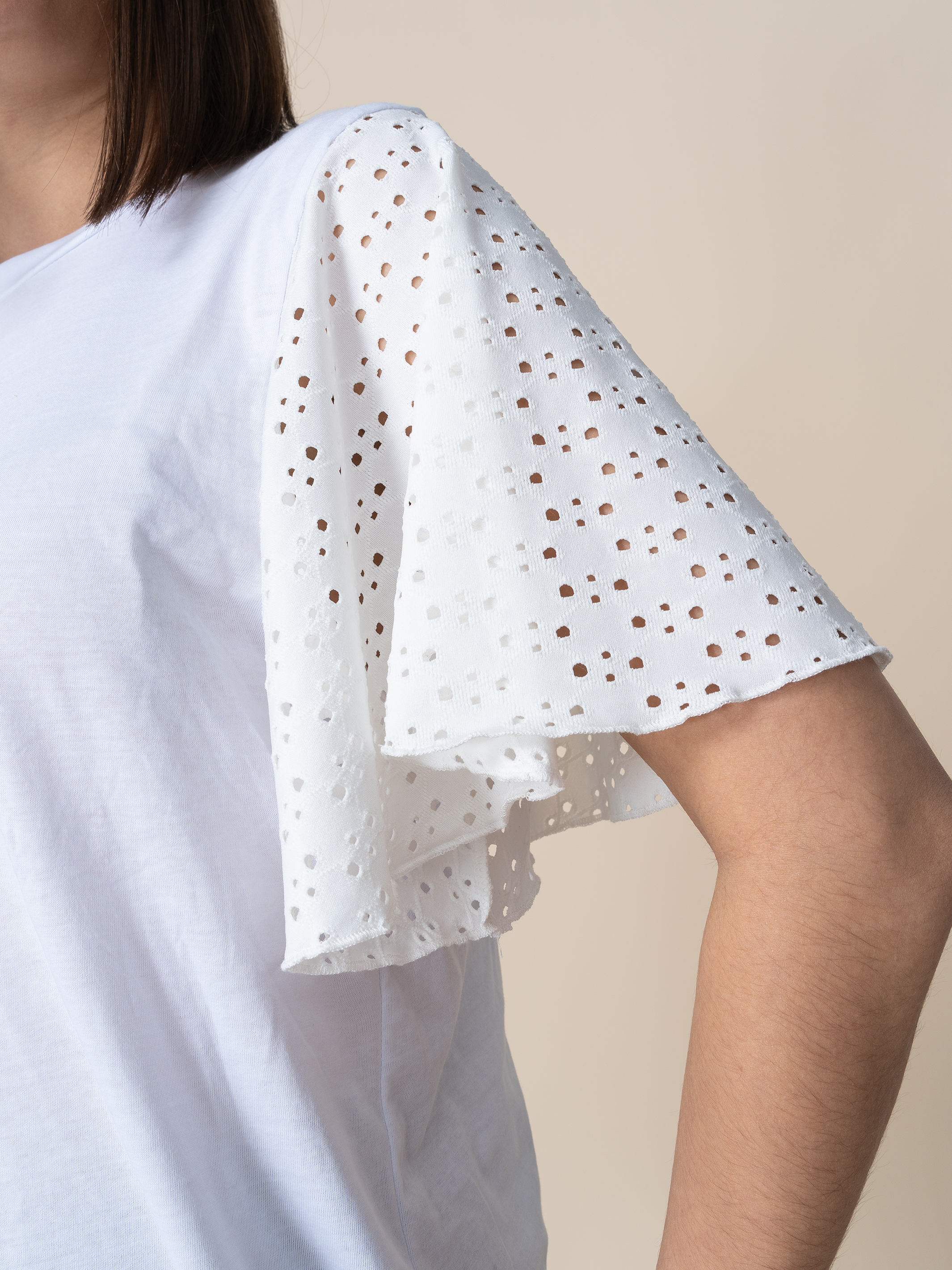 Polo Alegra Manga Broderie Blanco