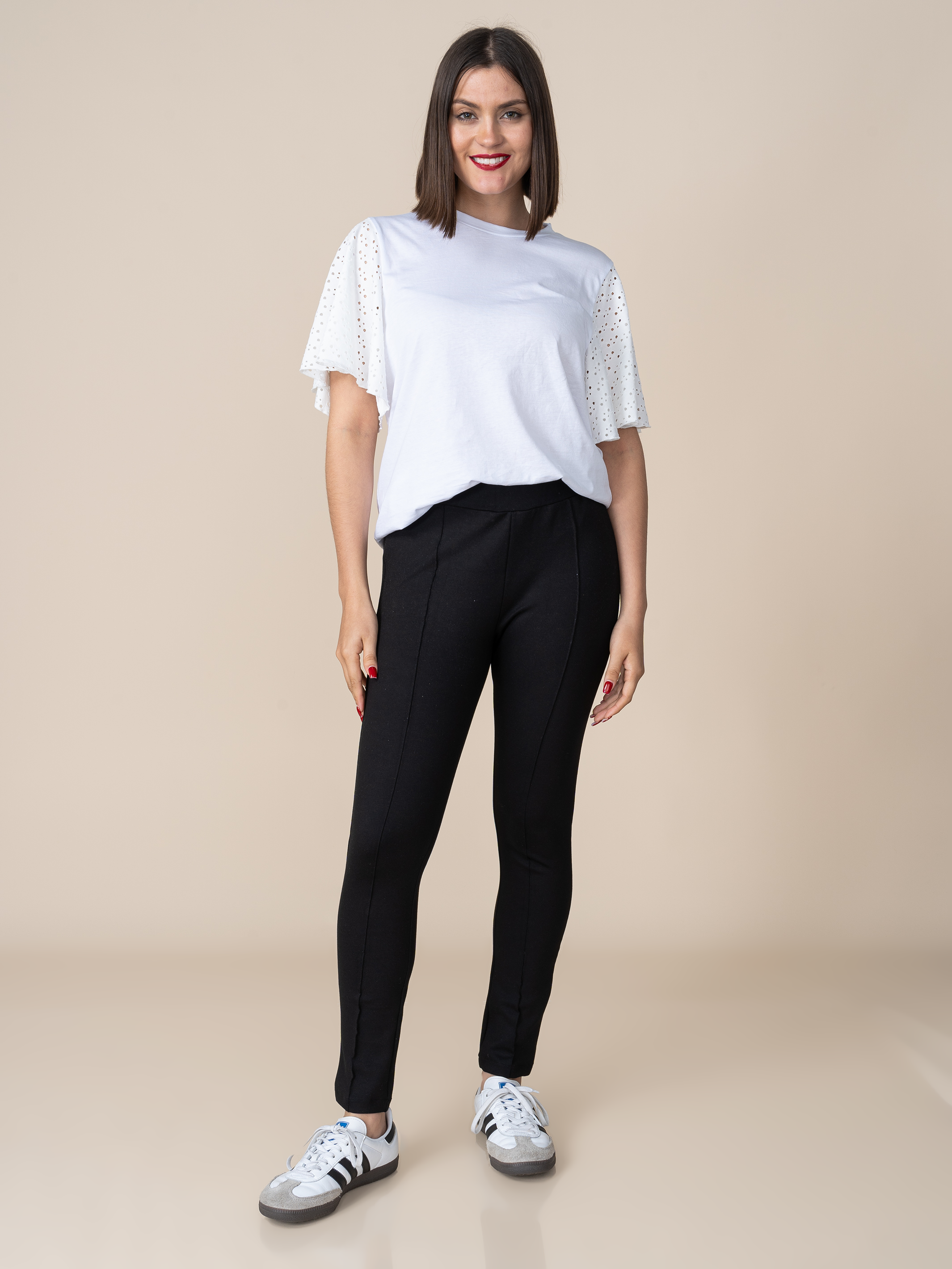 Polo Alegra Manga Broderie Blanco
