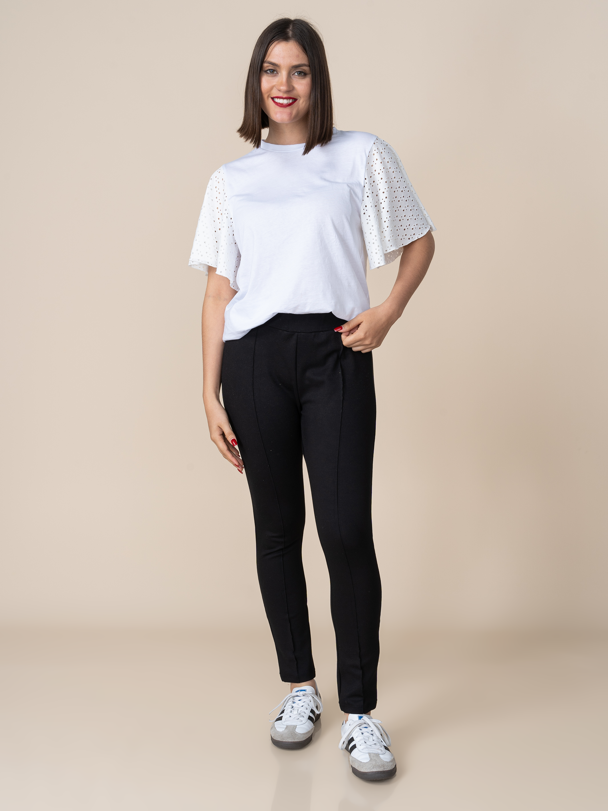 Polo Alegra Manga Broderie Blanco