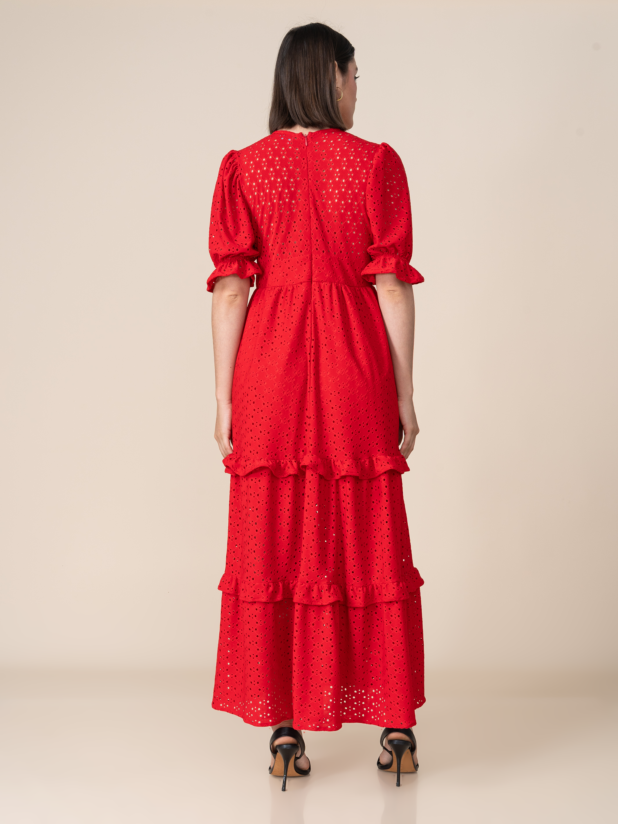 Vestido de Broderie 125 Rojo