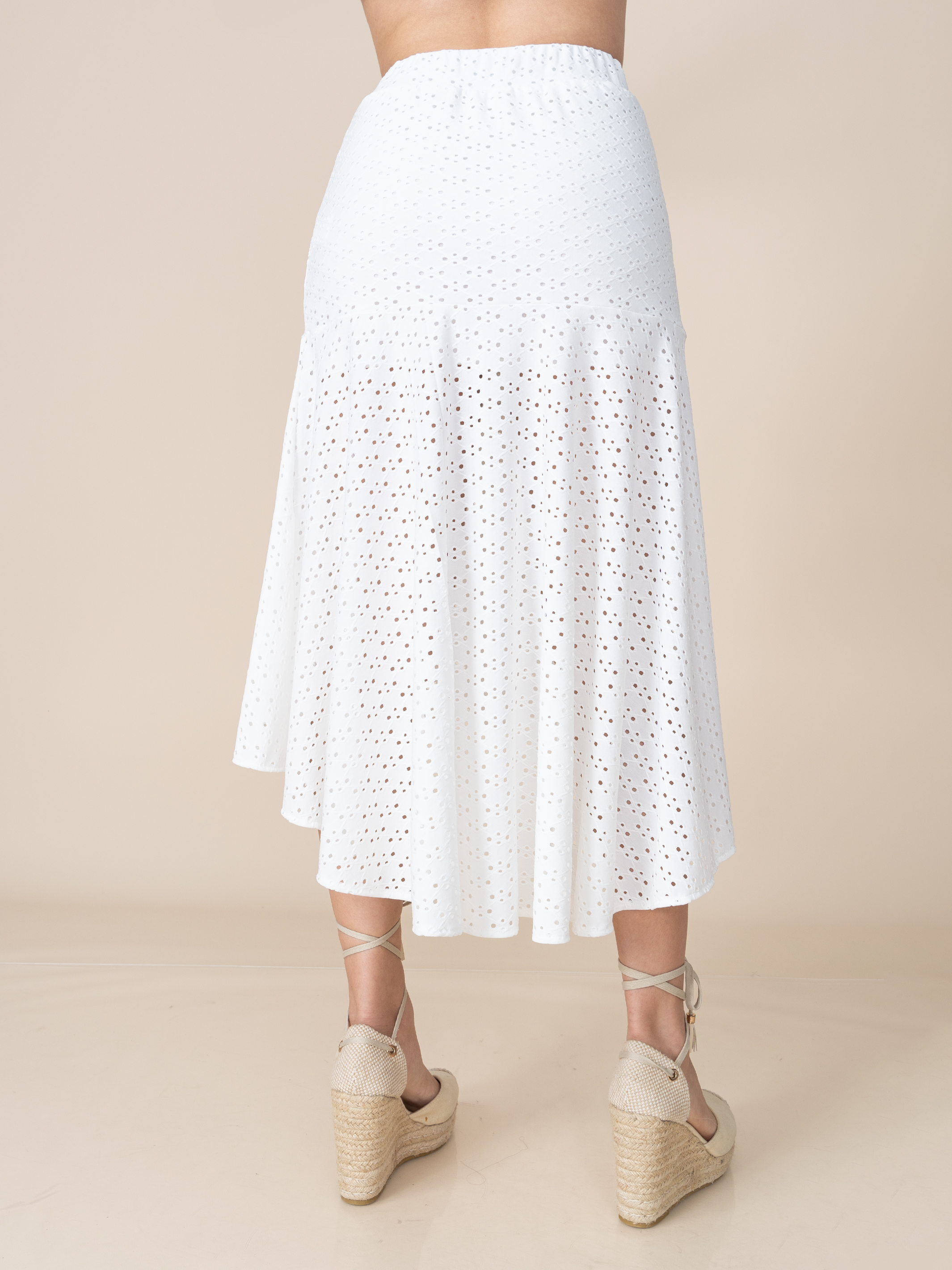 Falda de Broderie Ana Blanco