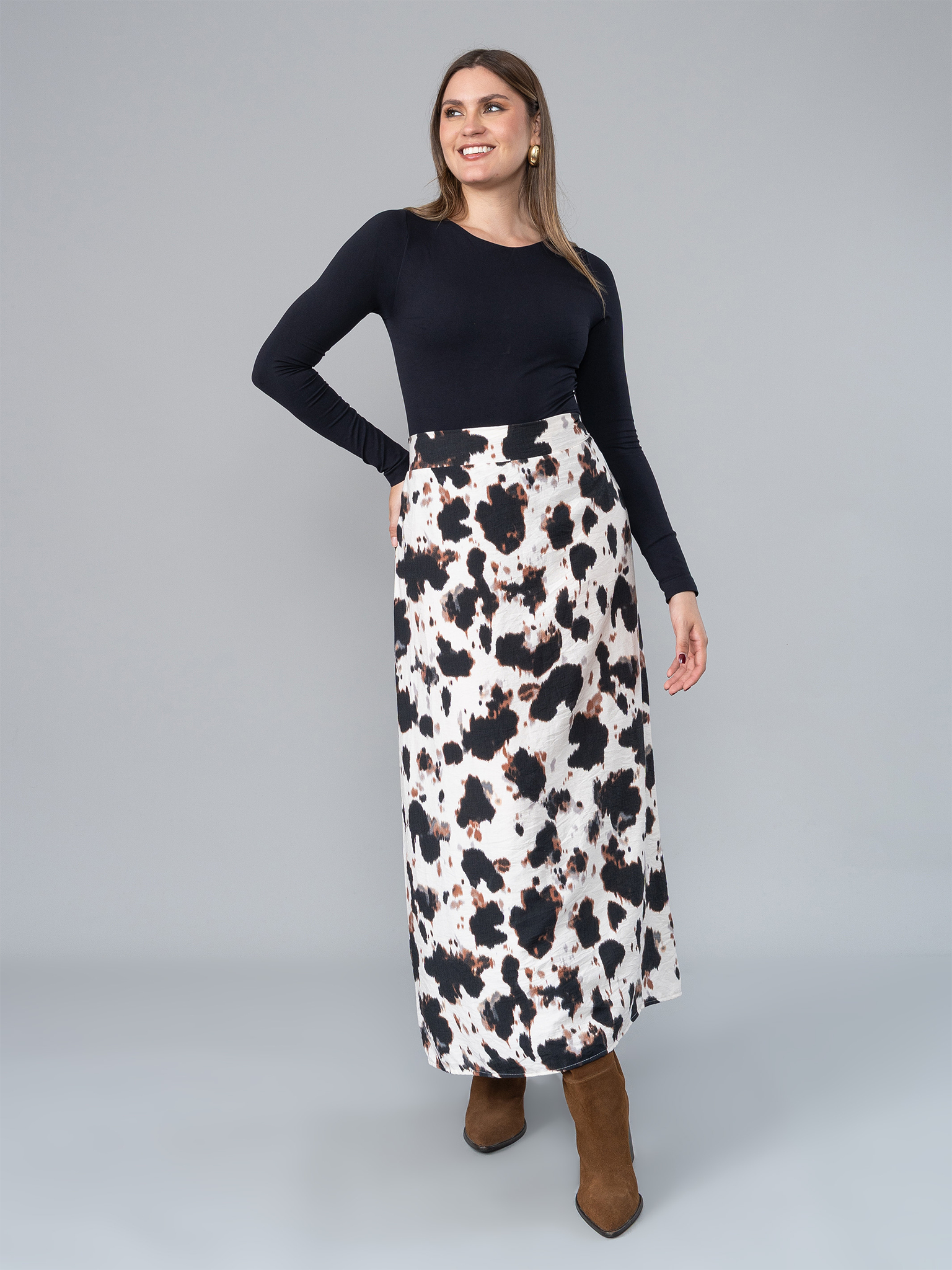 Falda Larga Lira Estampada