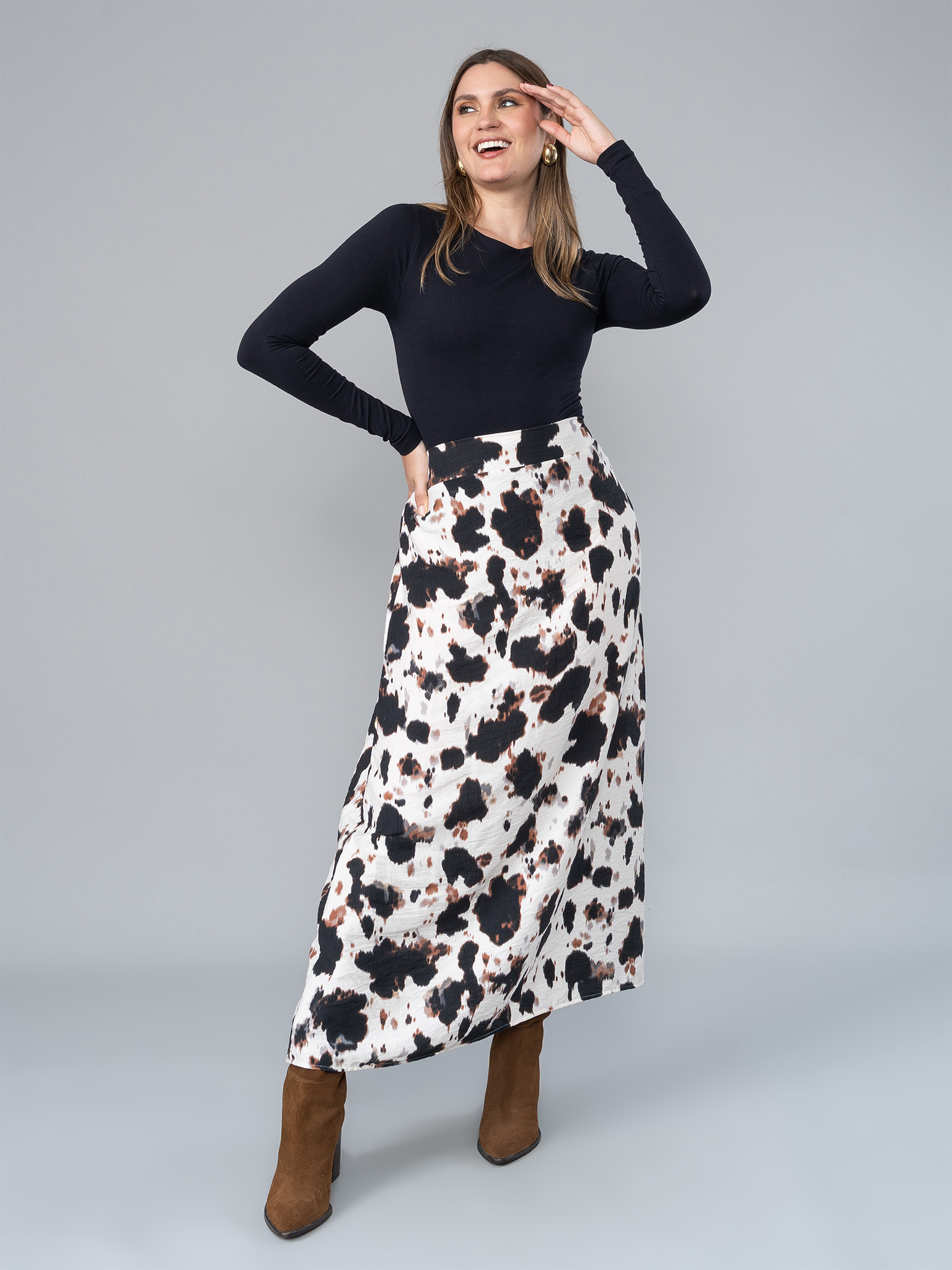 Falda Larga Lira Estampada