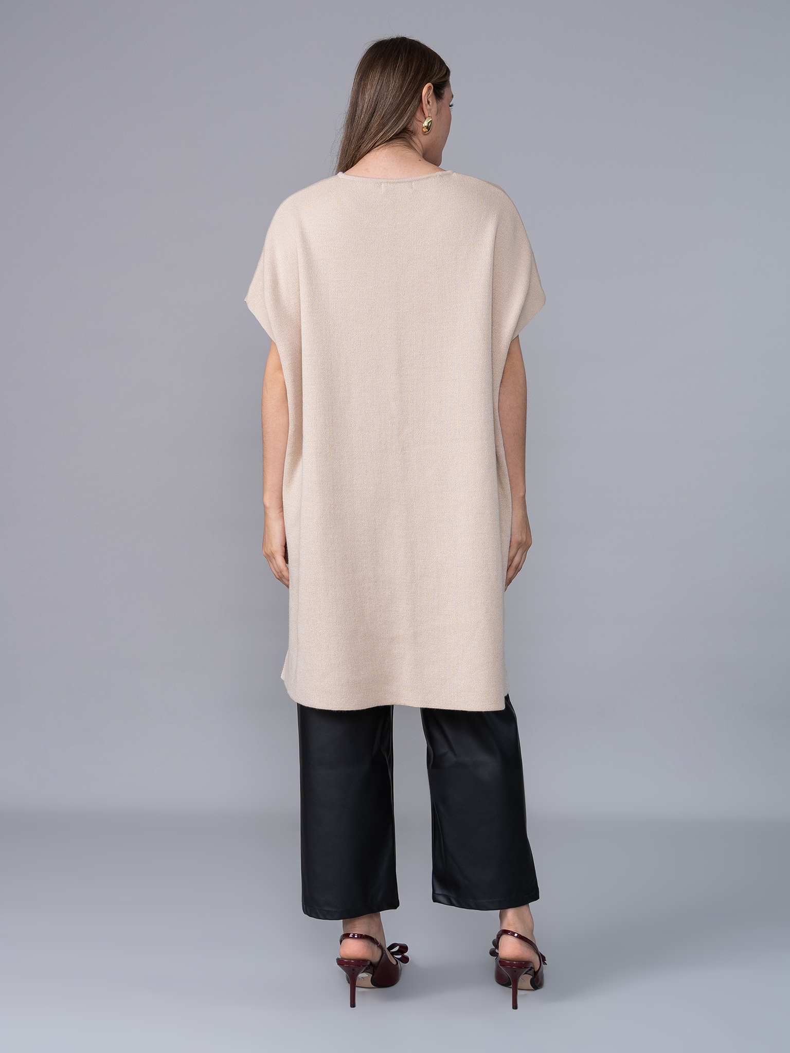 Poncho Tejido Lily Beige 2.0