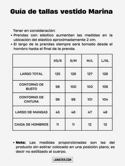 Vestido Marina Crema con Flores Negras