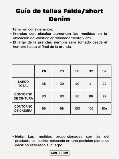 Falda/Short Denim La Matier