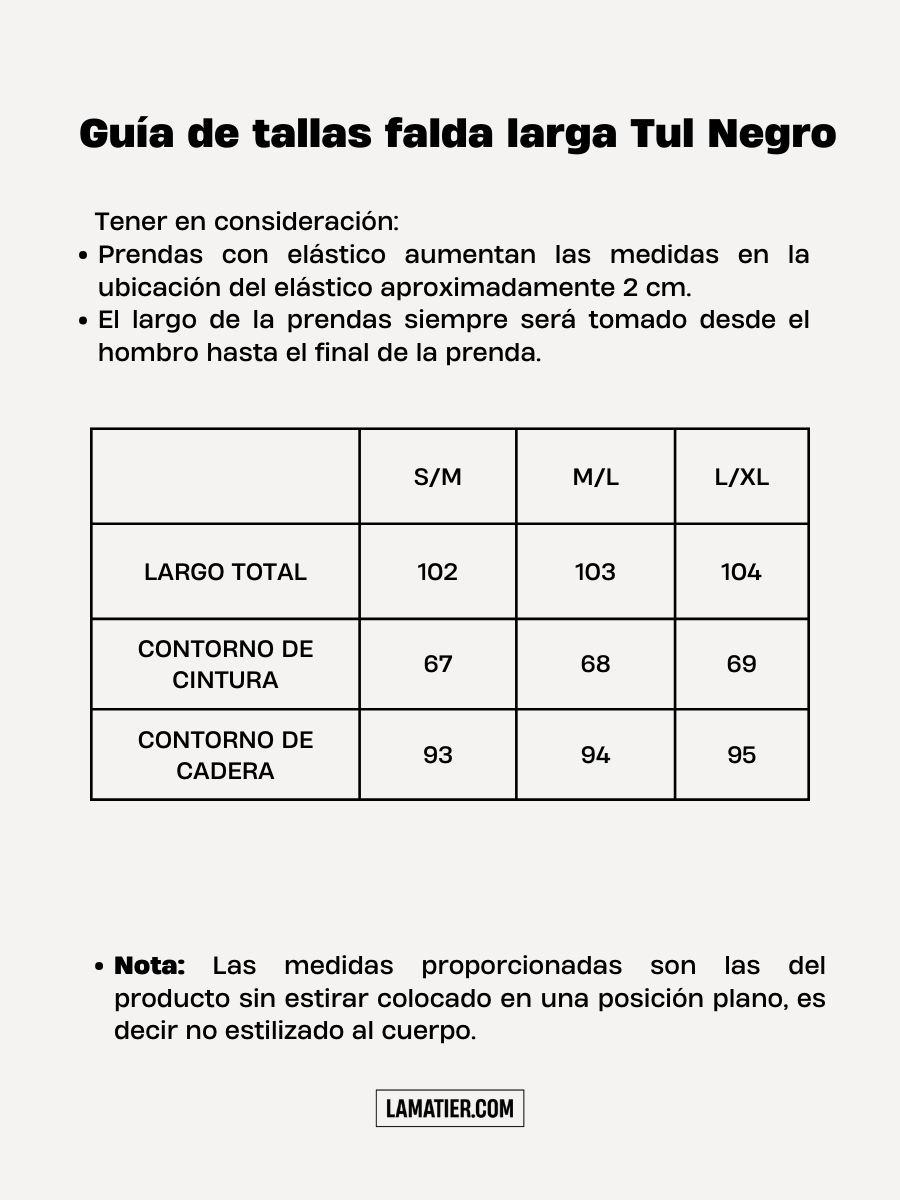 Falda Larga Tull Negro