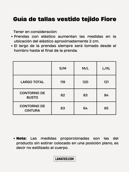 Vestido Tejido Fiore Hueso