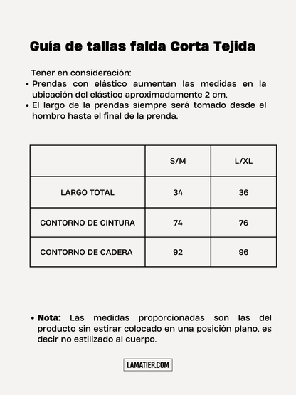 Falda Corta Tejida Negro