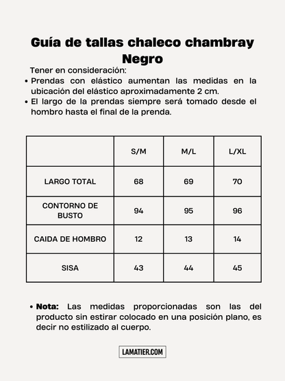 Chaleco Chambray Negro