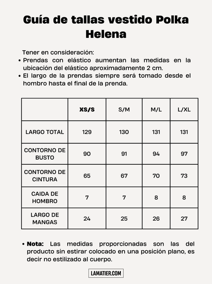 Vestido Helena Polka Beige