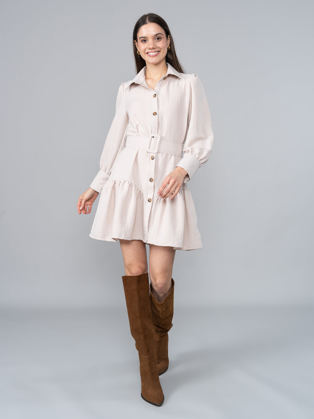 Vestido Alba 2.0 Beige en Chalis