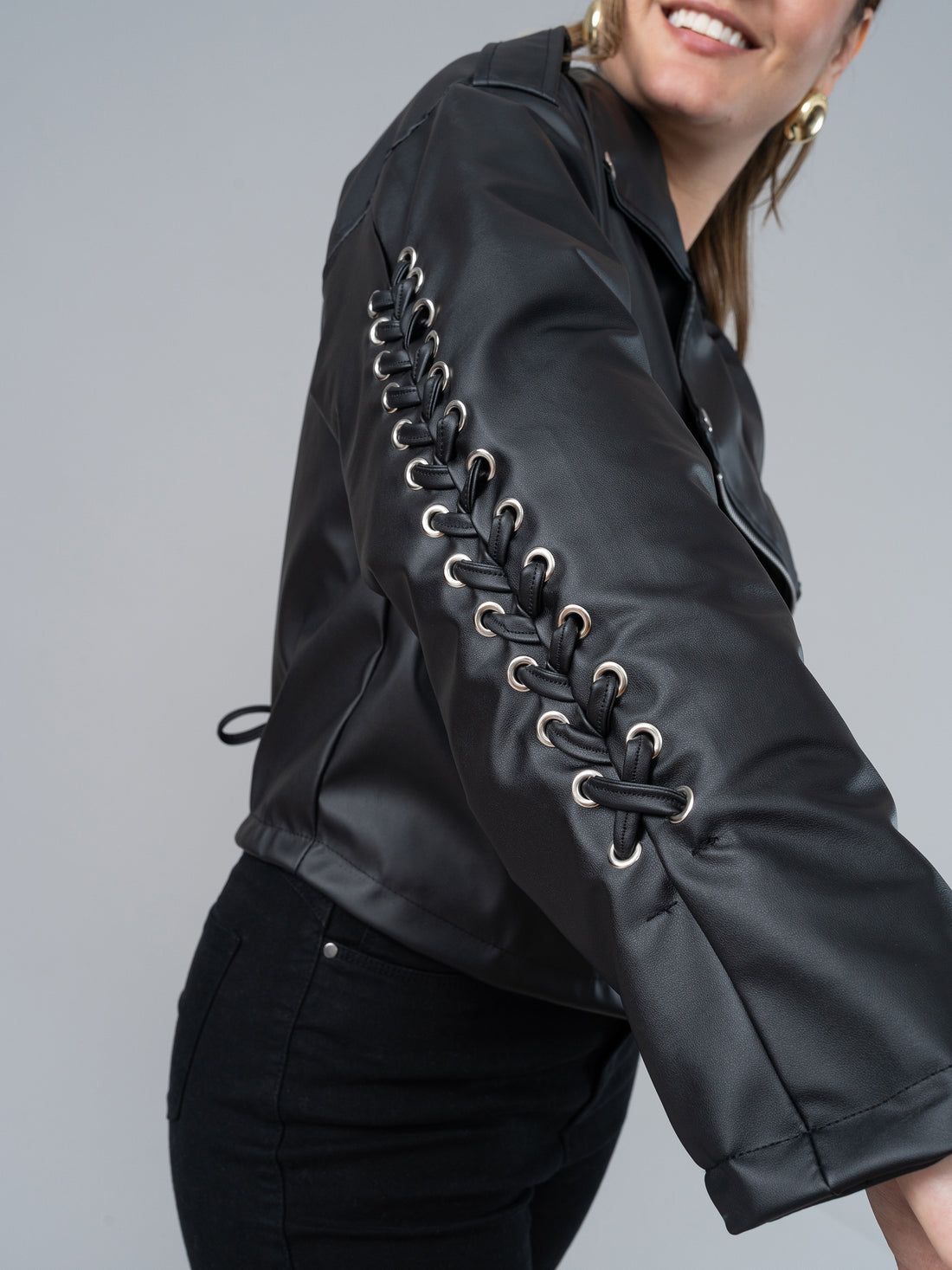 Casaca Amelie Negra en Cuerina