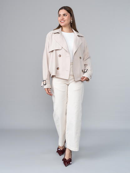 Trench Corto Beige