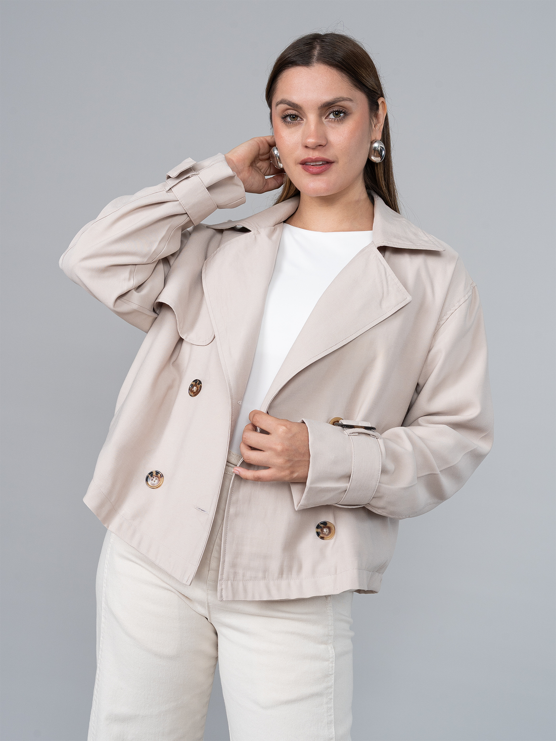 Trench Corto Beige