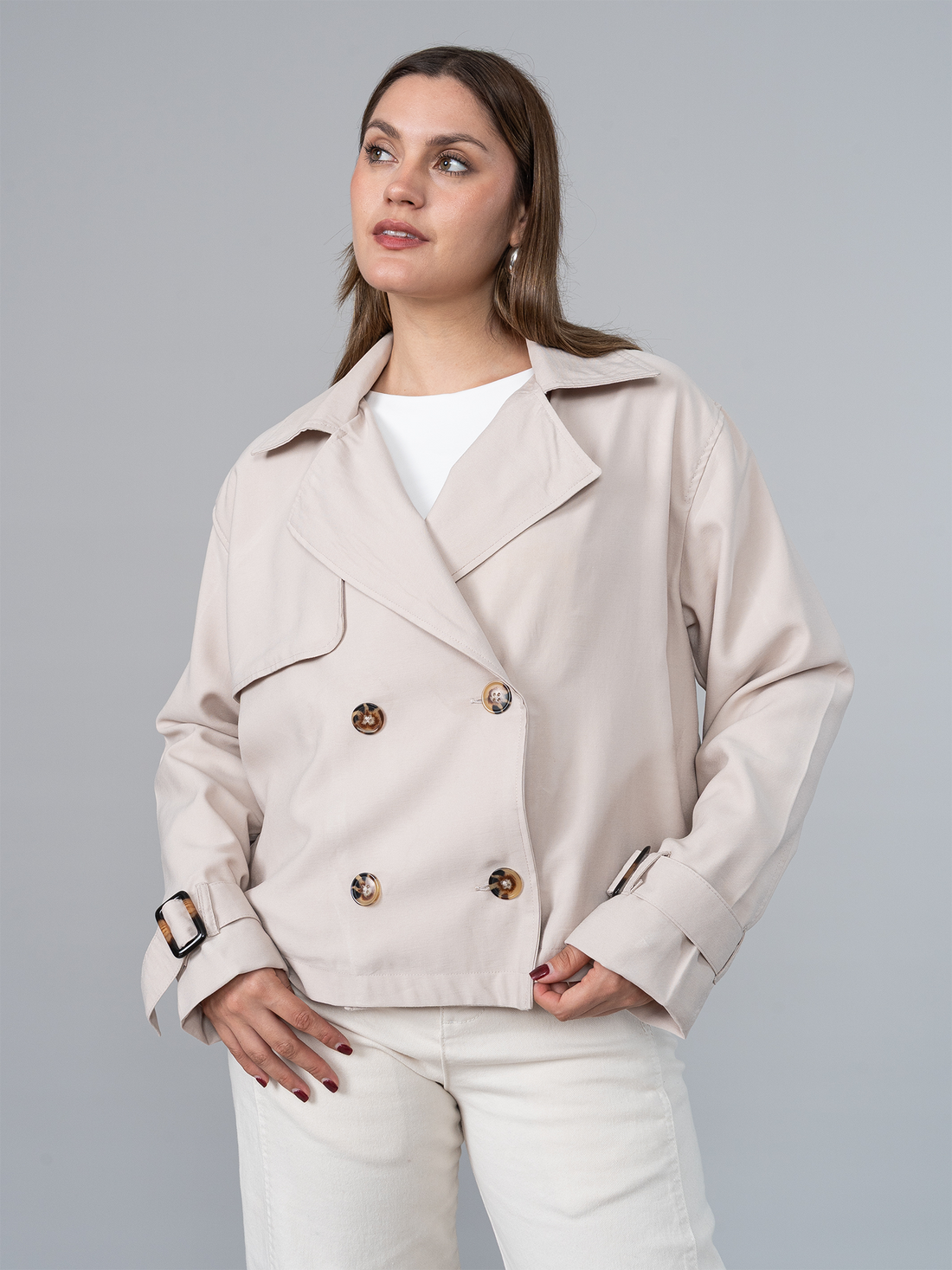 Trench Corto Beige