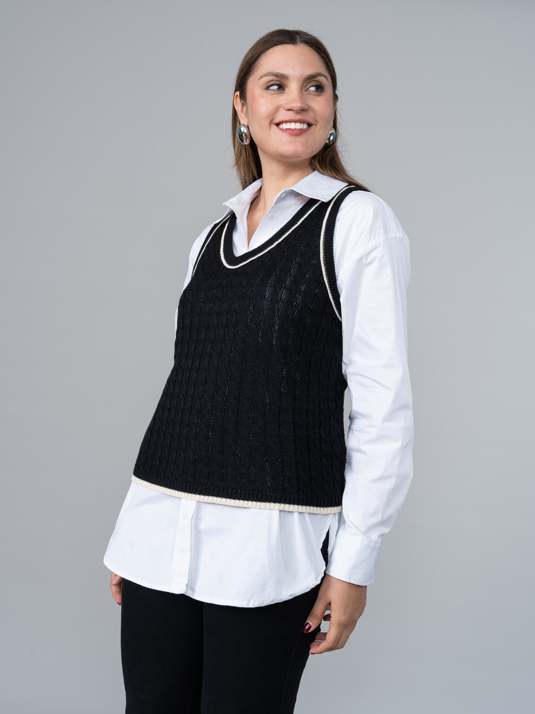 Chaleco Micaela Tejido Negro
