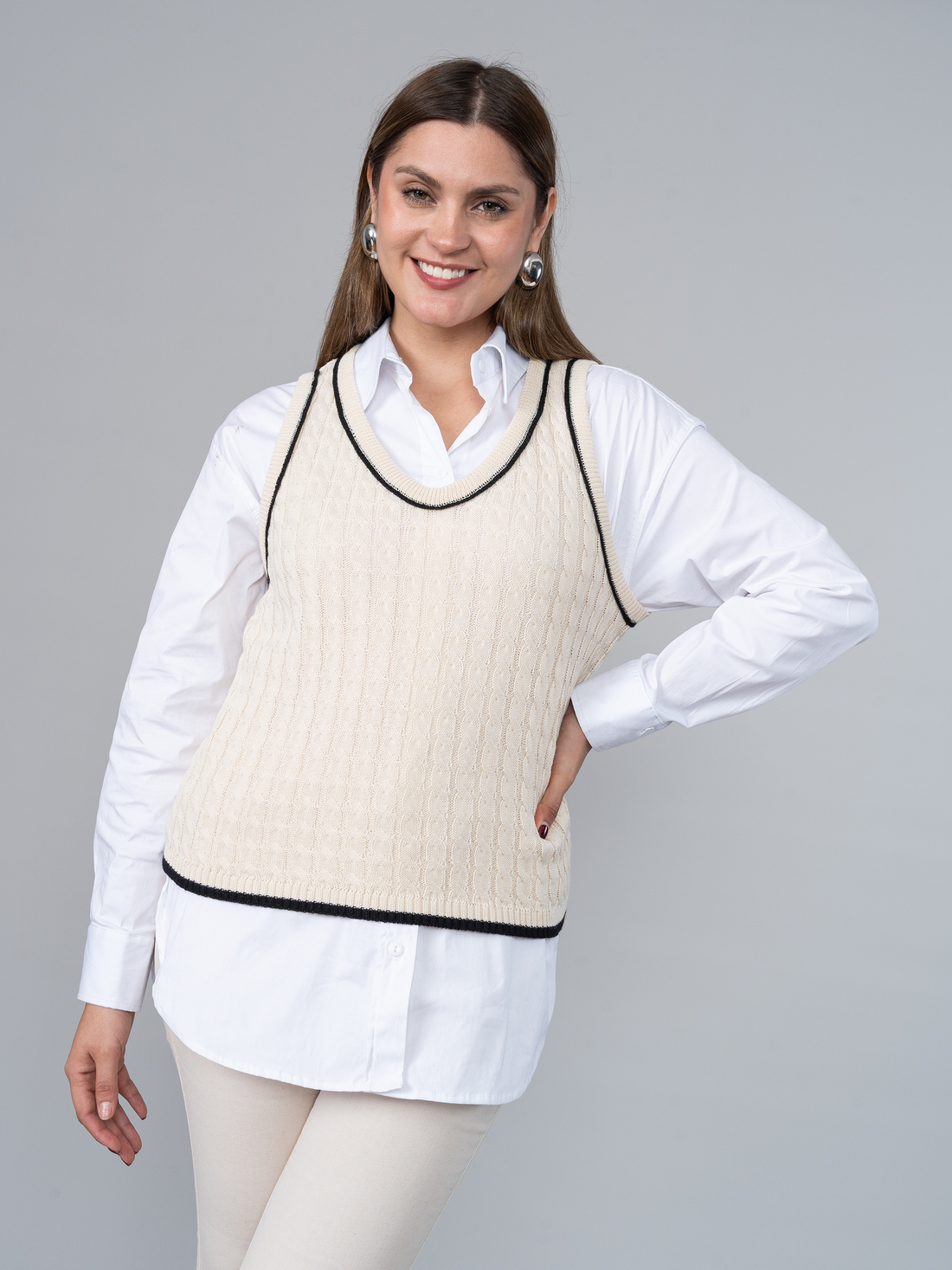Chaleco Micaela Tejido Beige