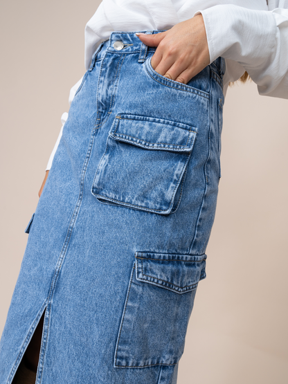 Falda Denim Sofia Azul